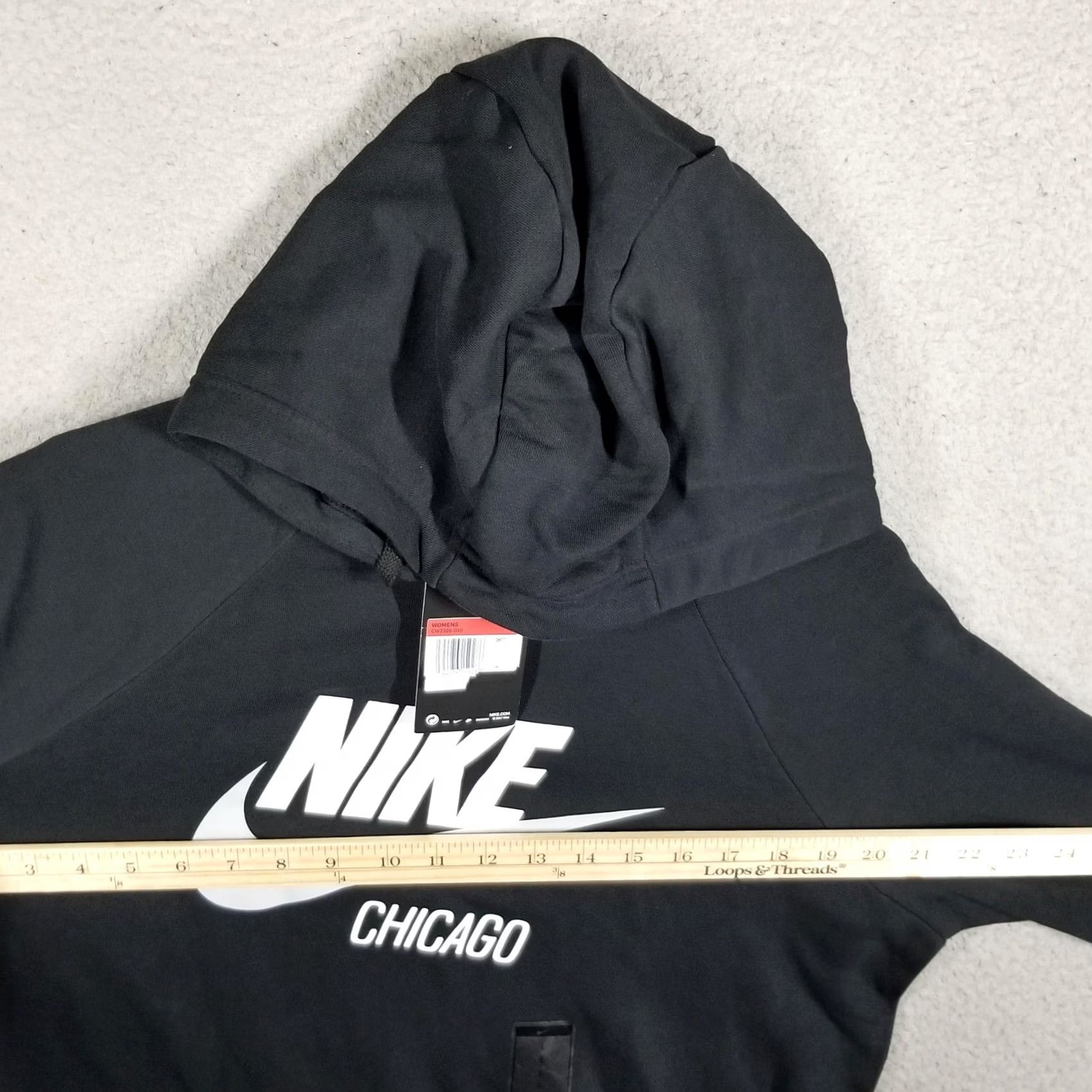 Nike Nike Hoodie Womens Large Black Chicago Fleece Pullover Sweatshirt CW2326-010 Size L / US 10 / IT 46 - 6 Thumbnail