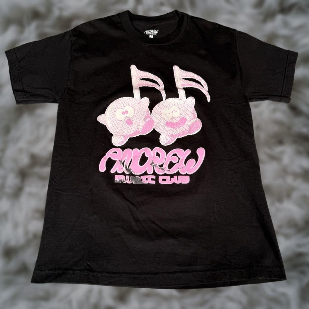 Vintage VINTAGE Andrew Music Club Space Miami T Shirt Mens M Slim Fit Cartoon Black Graphic Tee 2020s Music Band Size US M / EU 48-50 / 2 - 1 Thumbnail