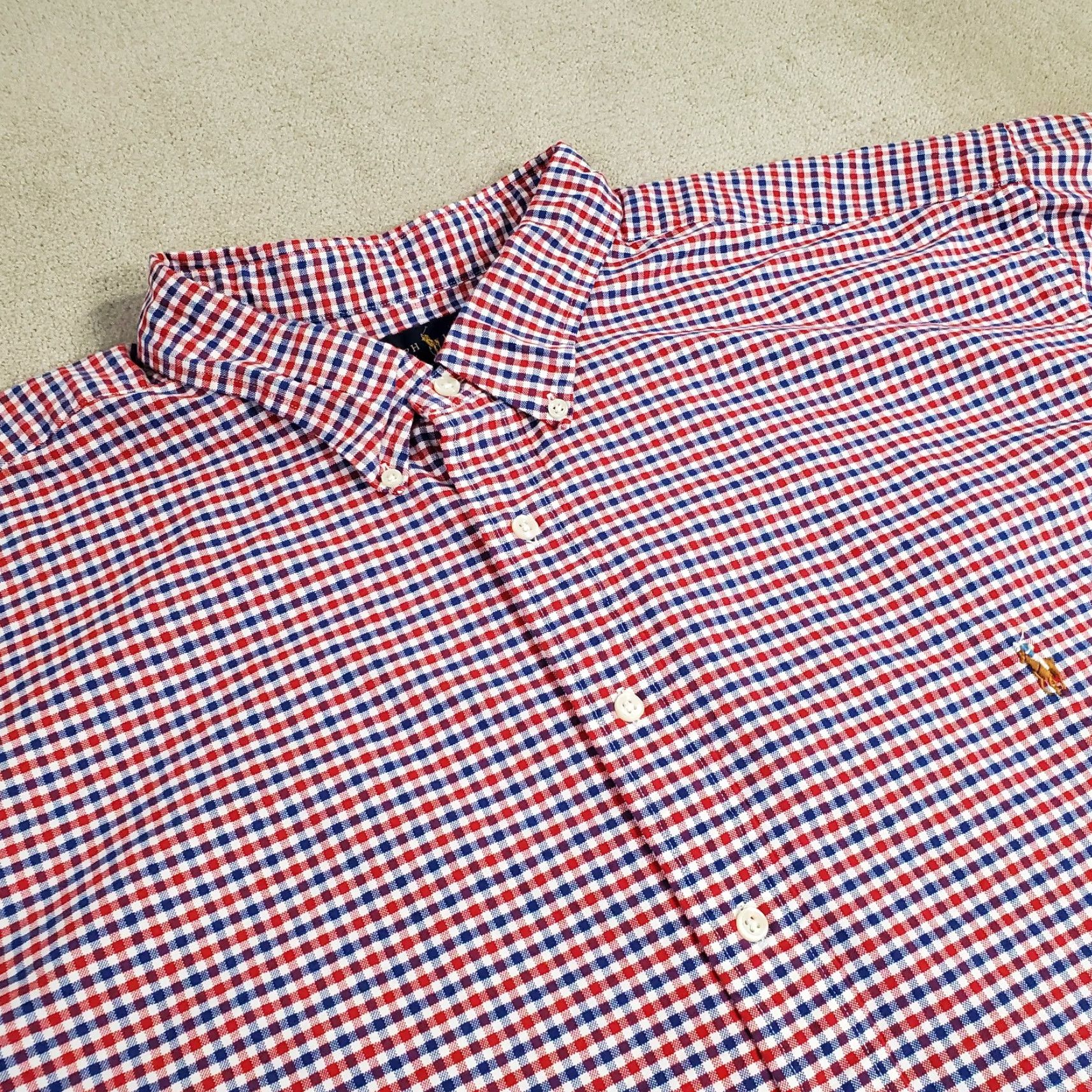 Ralph Lauren Ralph Lauren Shirt Mens 4XLT Tall White Blue Red Button Up Long Sleeve Oxford Shirt Mens Long Sleeve Button-Up 4XLT White Blue Red Oxford Ralph Lauren Size US XXL / EU 58 / 5 - 2 Thumbnail