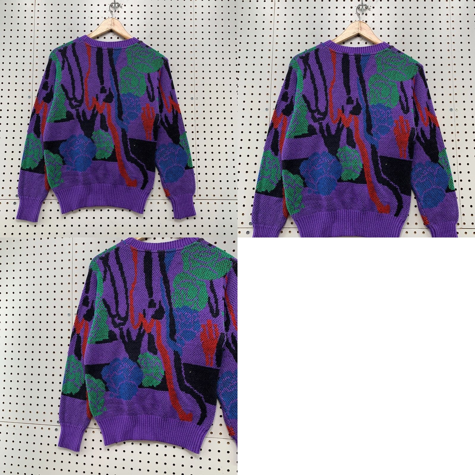 Vintage Vintage Aileen Sweater Small Purple Abstract Pattern Knit Made USA Womens Size S / US 4 / IT 40 - 9 Thumbnail