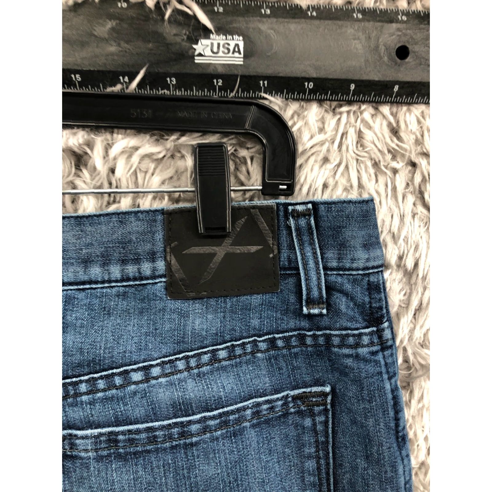Denime Axist Jeans Size 38x32 Mens Mid Rise Straight Leg Medium Wash Blue Denim Size US 38 / EU 54 - 6 Thumbnail