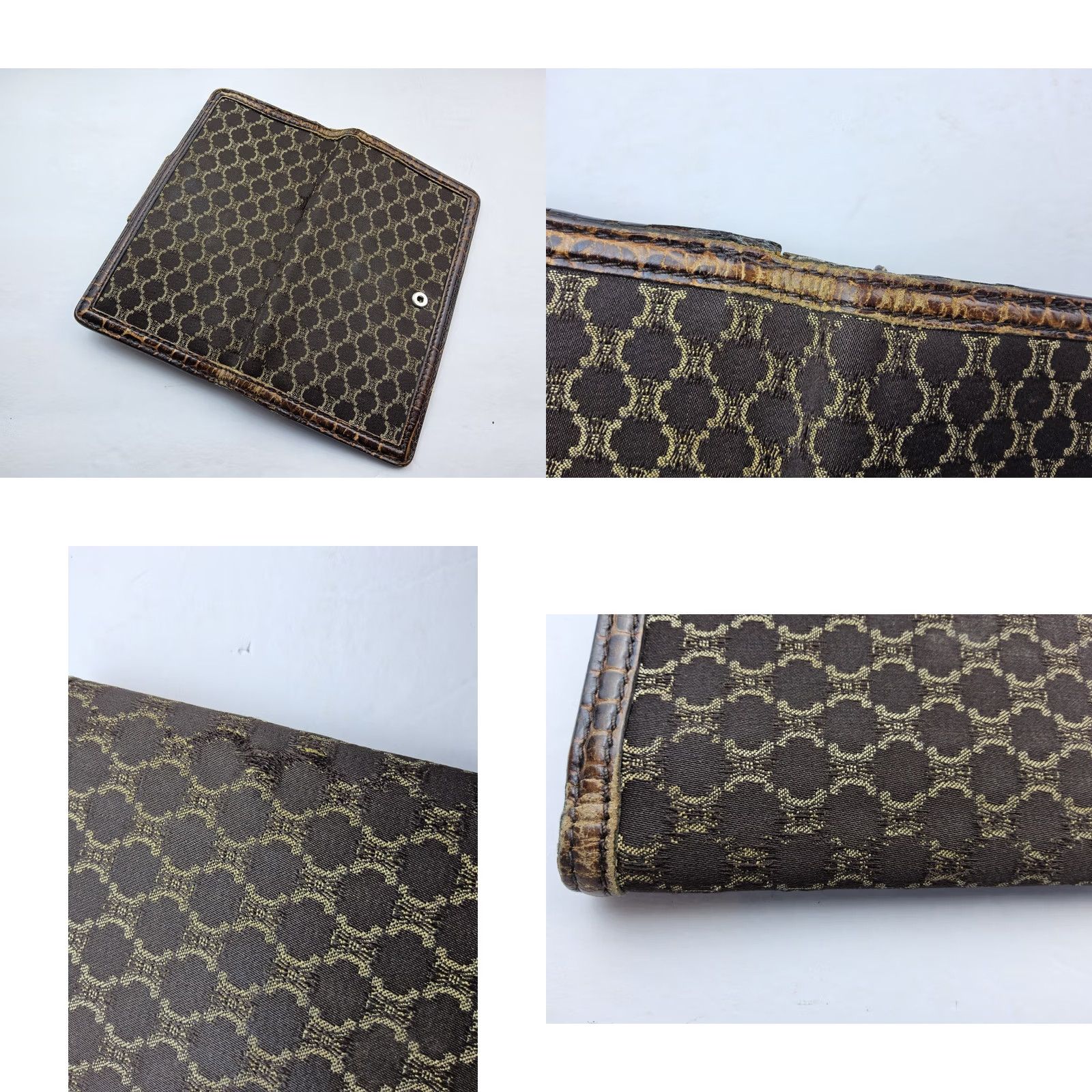 Celine CELINE Wallet Snap Full Size Logo Macadam Pattern Women Brown Size ONE SIZE - 8 Thumbnail