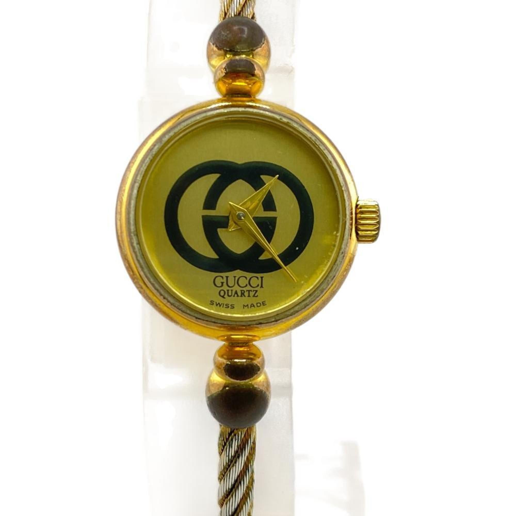 image of Gucci 2047L 088-847 Old Gucci Bangle Watch Quartz Wristwatch Gold Women's Z0006238