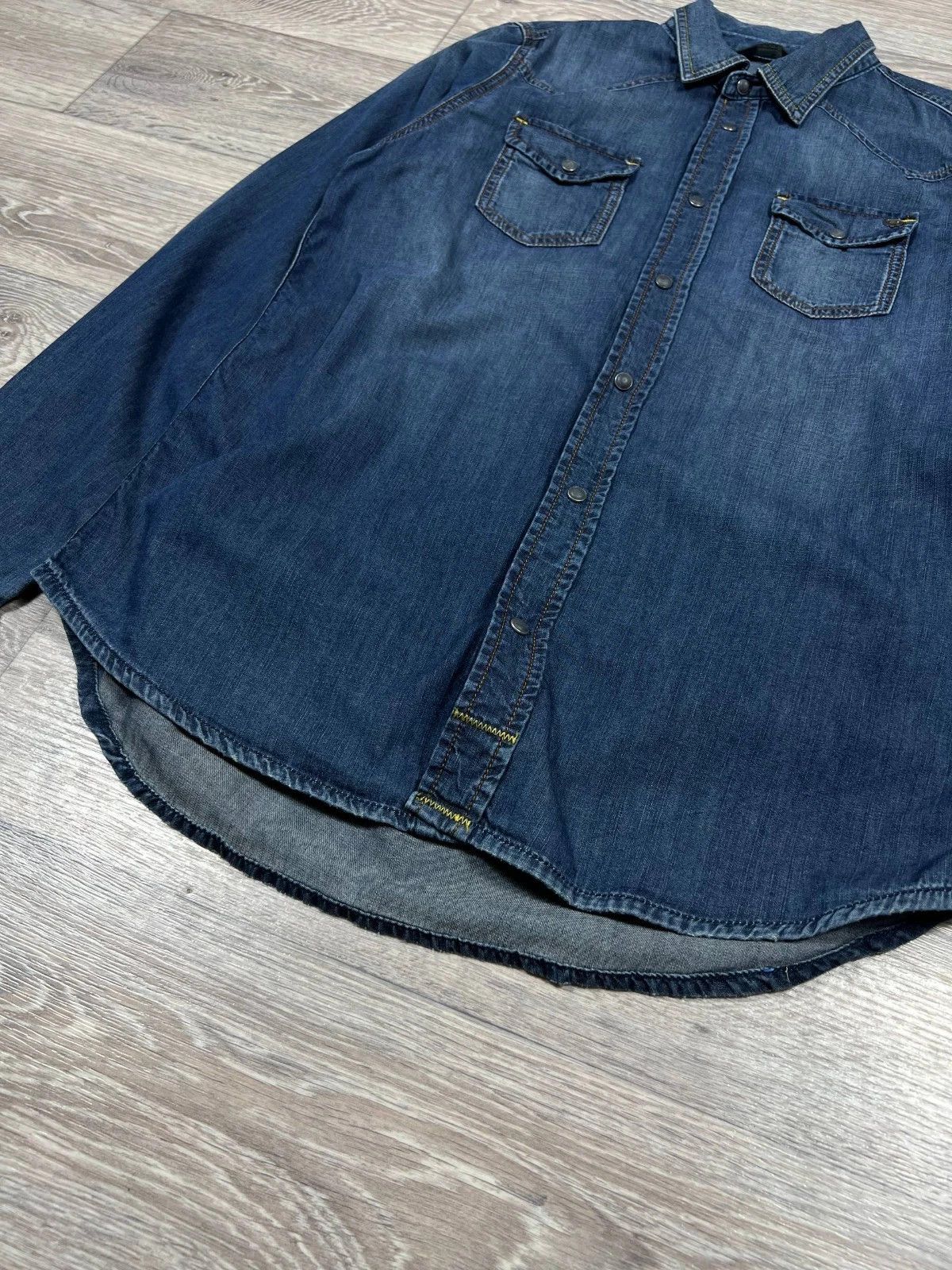 Diesel Diesel Denim Shirt Medium Blue Pearl Snap Button Western Size US M / EU 48-50 / 2 - 4 Thumbnail