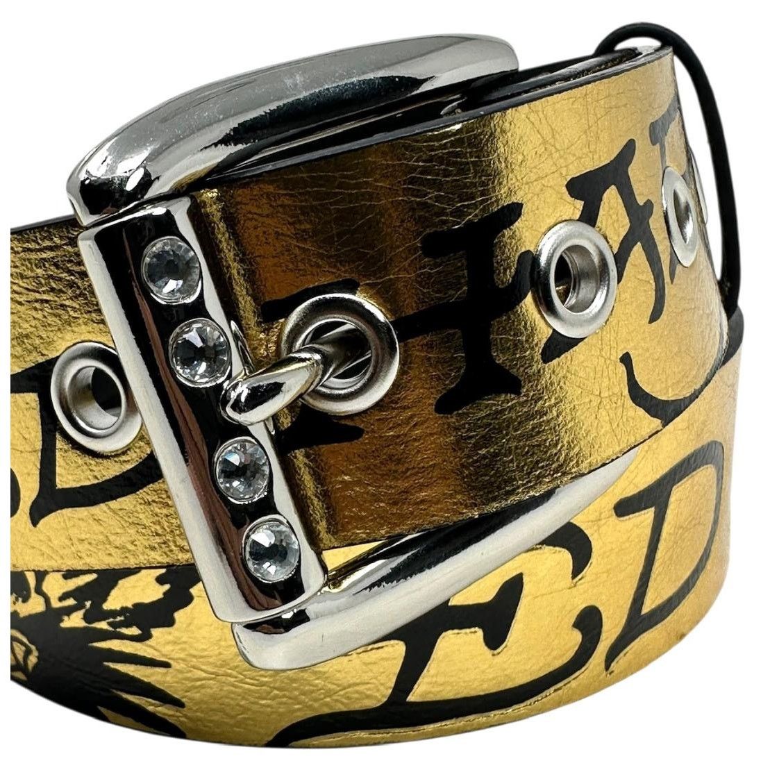 Ed Hardy Ed Hardy Men's Embossed Tiger Gold Belt Size 32 - 3 Thumbnail