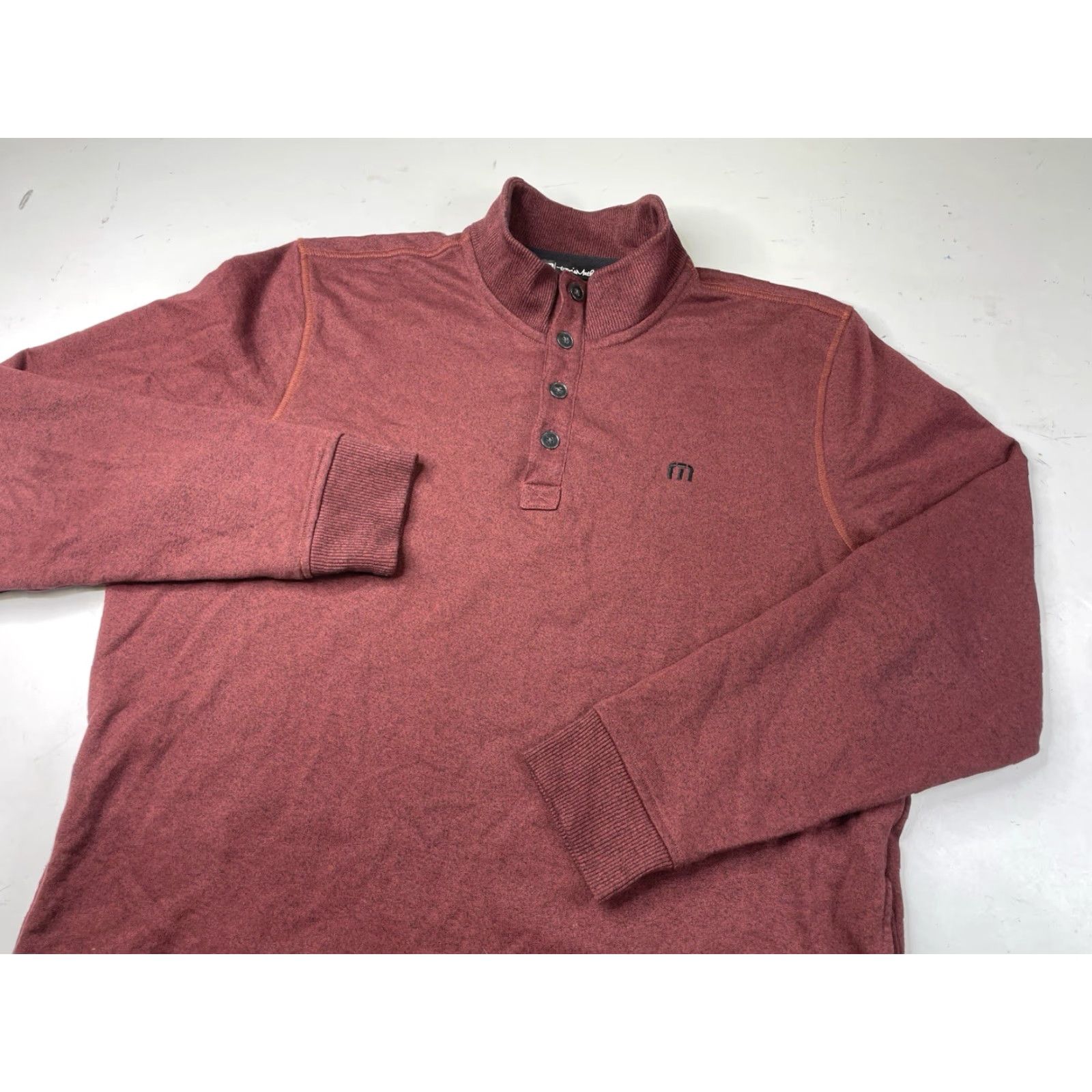TravisMathew Travis Mathew Sweater Henley Long Sleeve Fleece Maroon Red XL Men’s Baseball Knit Pullover Golf Casual Workwear Size US XL / EU 56 / 4 - 2 Thumbnail