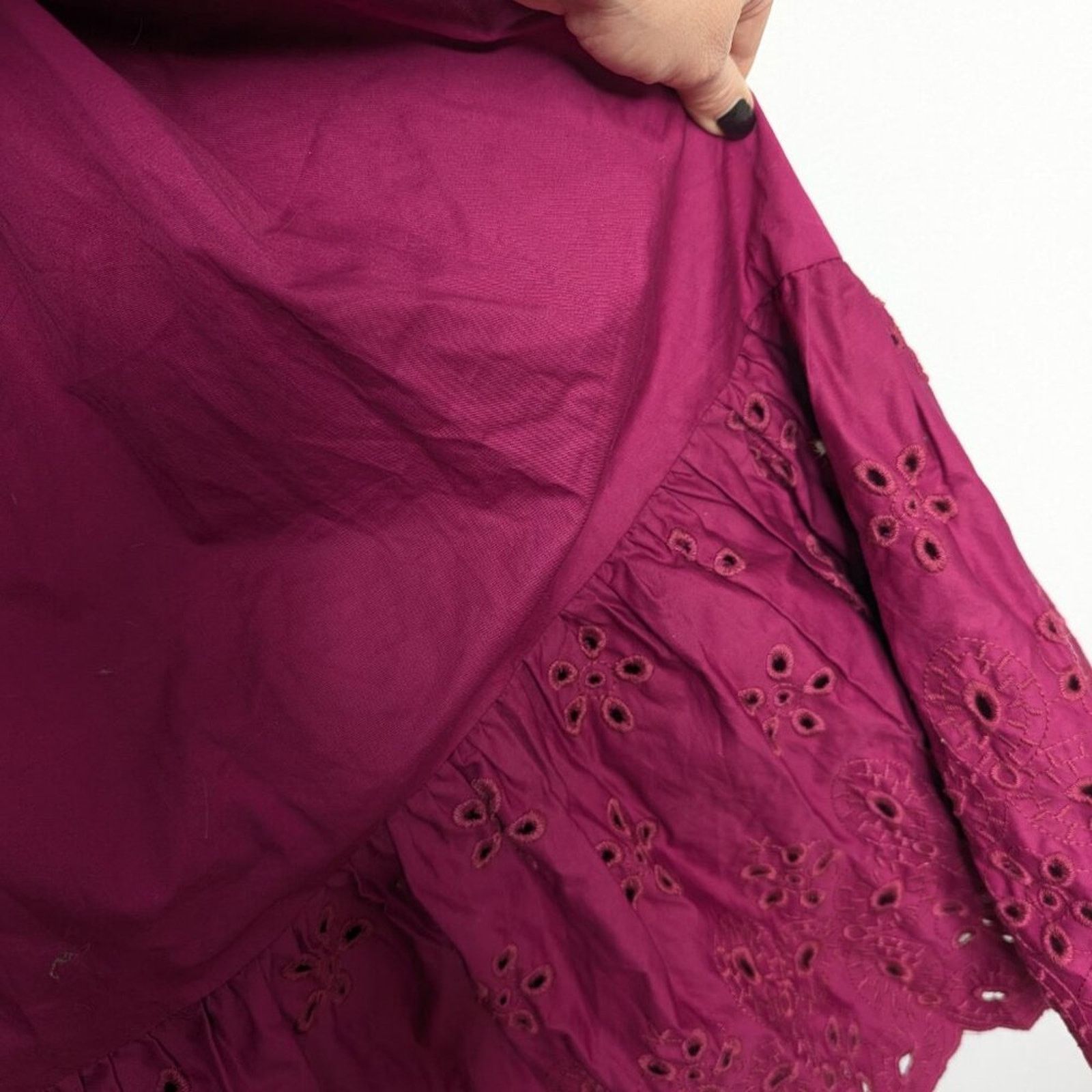 Anthropologie En Saison Flutter Sleeve Maxi Dress Eyelet Criss Cross Back Size S / US 4 / IT 40 - 11 Thumbnail