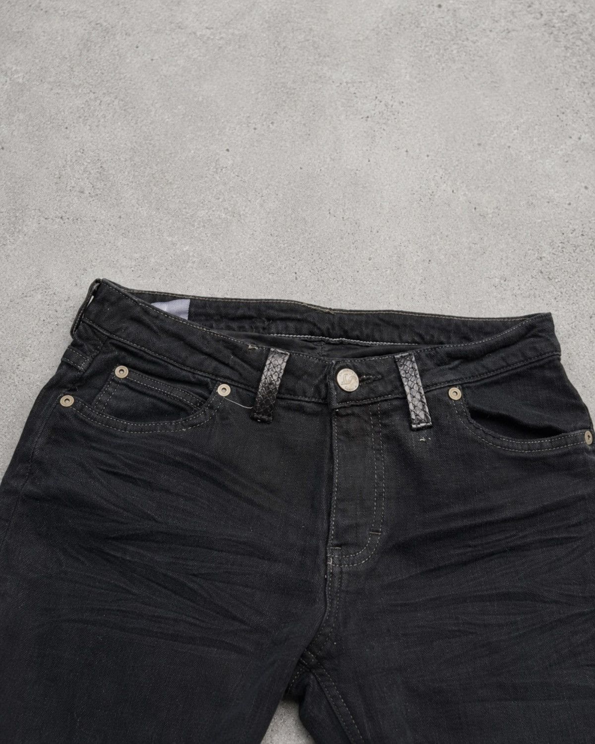 Le Grande Bleu (L.G.B.) Something EDWIN leather lace-up slim flare jeans Size US 27 - 2 Thumbnail