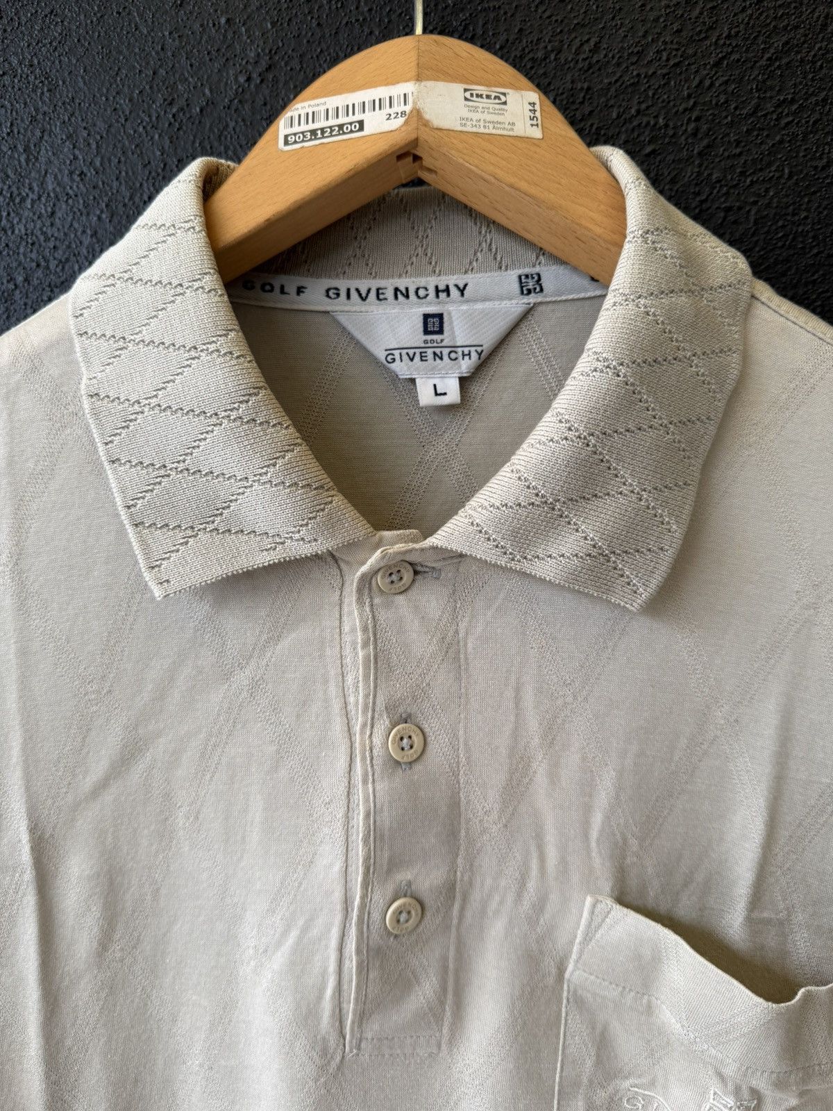 Givenchy Drop! Vintage 90s GIVENCHY Long Sleeve Polo Shirt Beige L Size US L / EU 52-54 / 3 - 4 Thumbnail