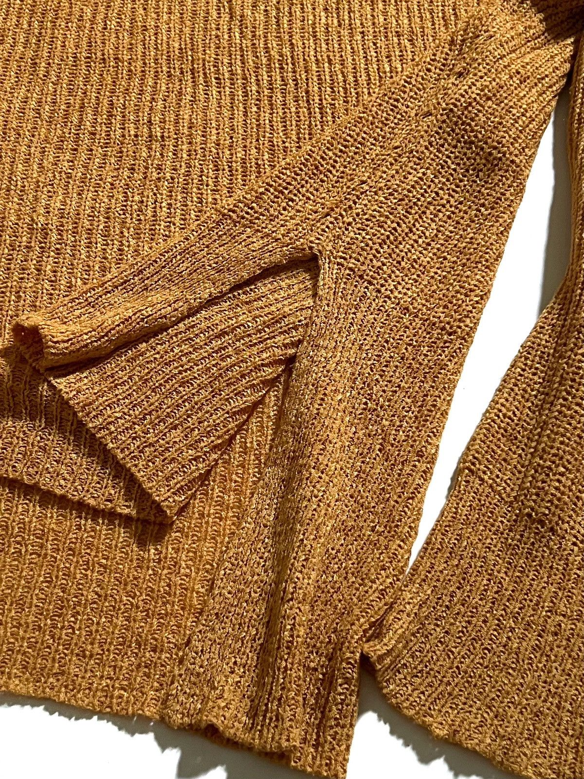 Japanese Brand Natural Vintage GOA Mustard Knit Sweater 00s Size ONE SIZE - 5 Thumbnail