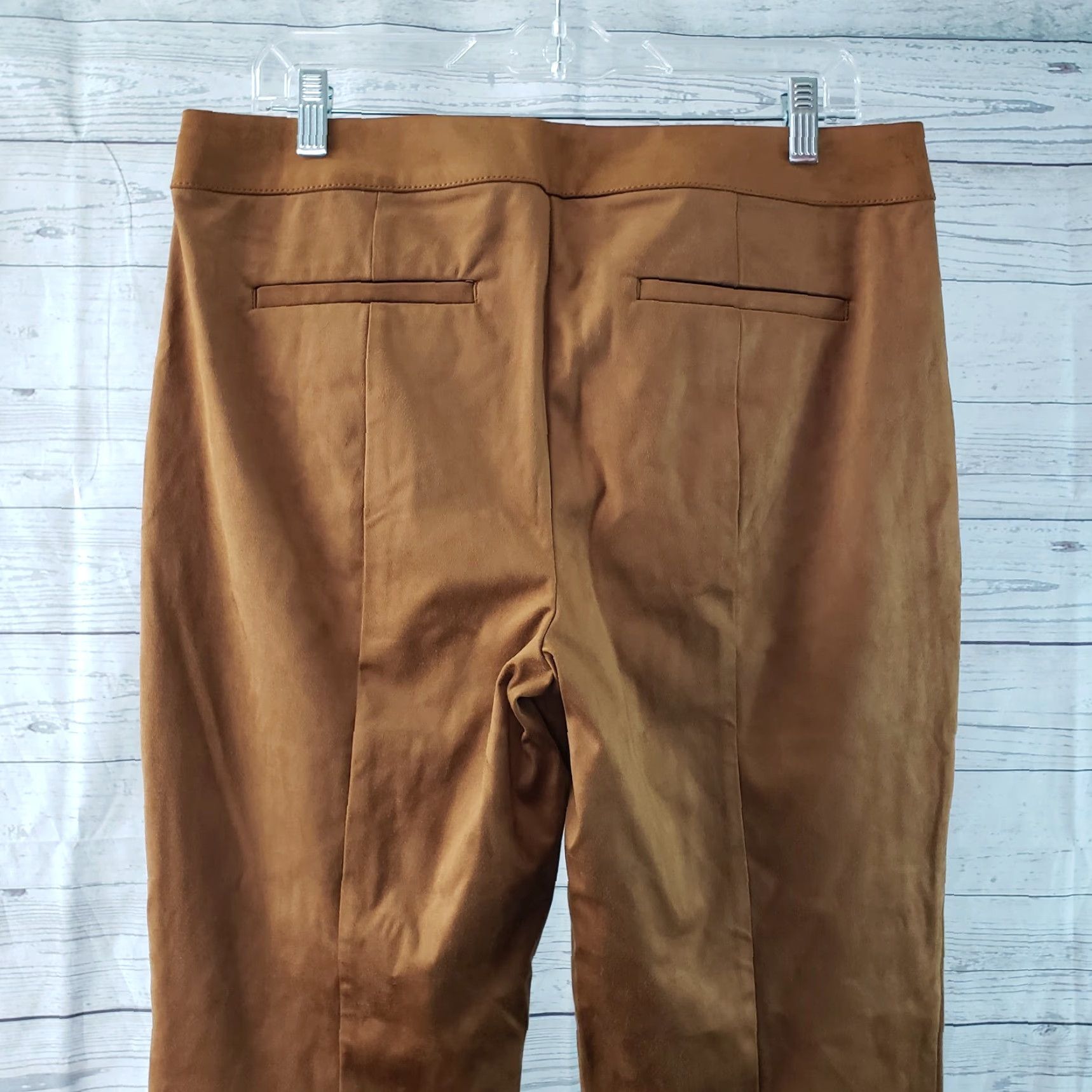 Loft LOFT Ann Taylor Womens Faux Suede Pants Size 8 Brown Mid Rise Inseam 27" Regular Size 30" / US 8 / IT 44 - 4 Thumbnail