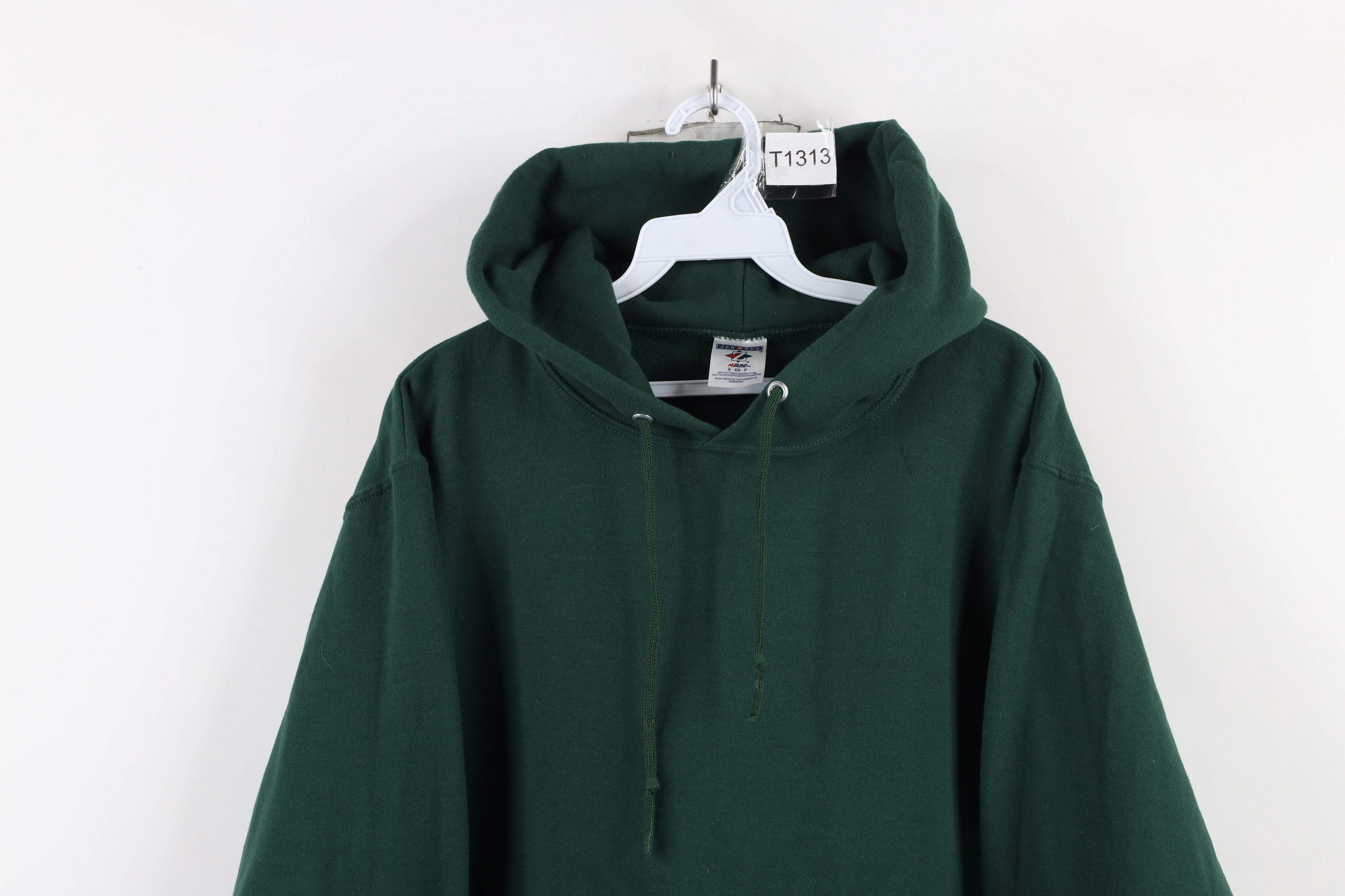 Vintage Vintage 90s Streetwear Blank Hoodie Sweatshirt Hunter Green Size US S / EU 44-46 / 1 - 2 Thumbnail