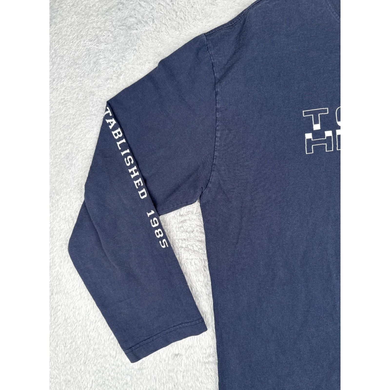 Tommy Hilfiger Tommy Hilfiger Shirt Adult XL Blue Cotton Long Sleeve Crew Neck Logo T-Shirt Men American Size US XL / EU 56 / 4 - 3 Thumbnail