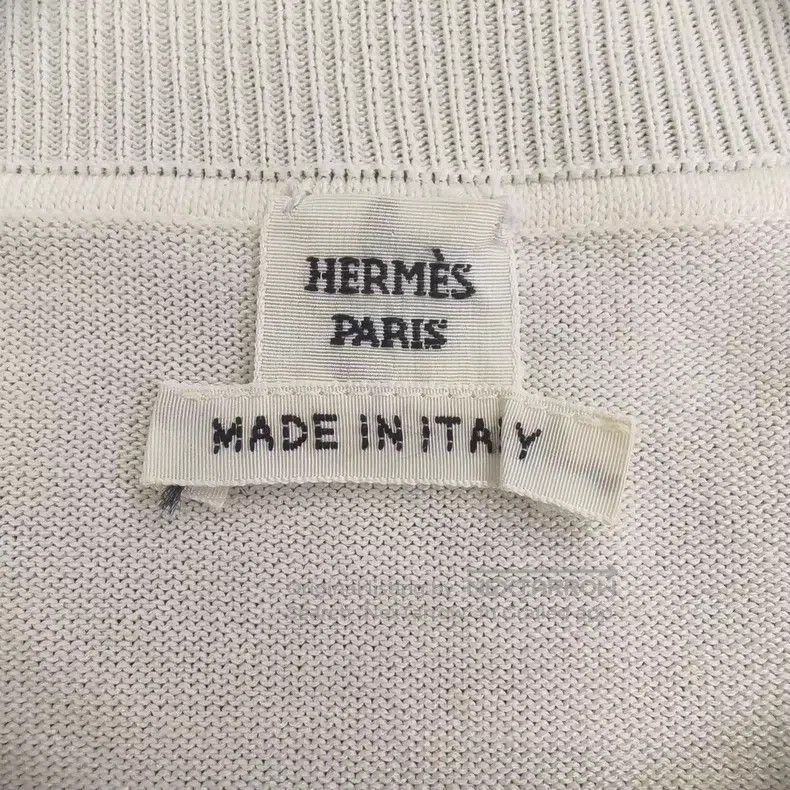 Hermes Hermes Silk and Cotton Blended White Short Sleeve Size XXS / US 00 / IT 34 - 3 Thumbnail