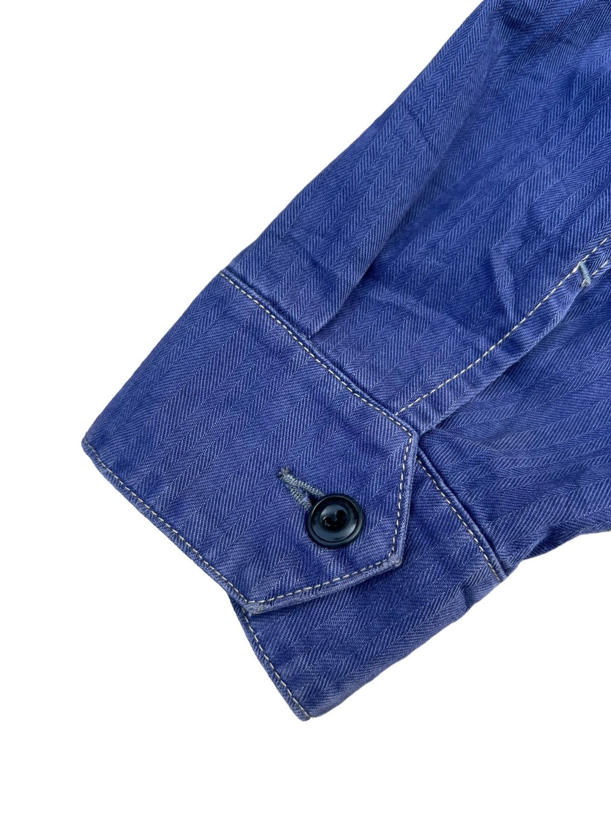 Indigo Two Moon Japan Herringbone Indigo Work Wear Jacket Size US L / EU 52-54 / 3 - 17 Thumbnail
