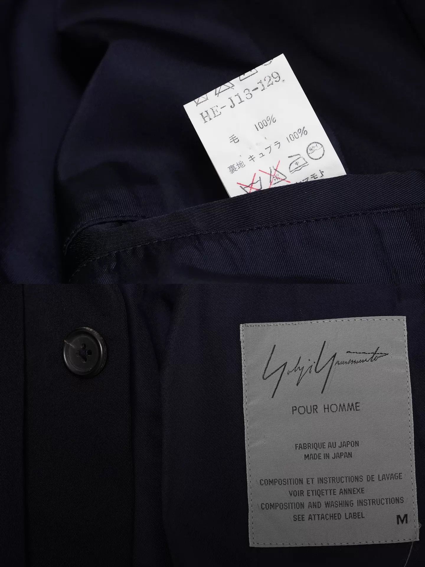 Yohji Yamamoto Yohji Yamamoto 1995AW Rokumeikan Double Collar Jkt Navy M Size US M / EU 48-50 / 2 - 9 Thumbnail