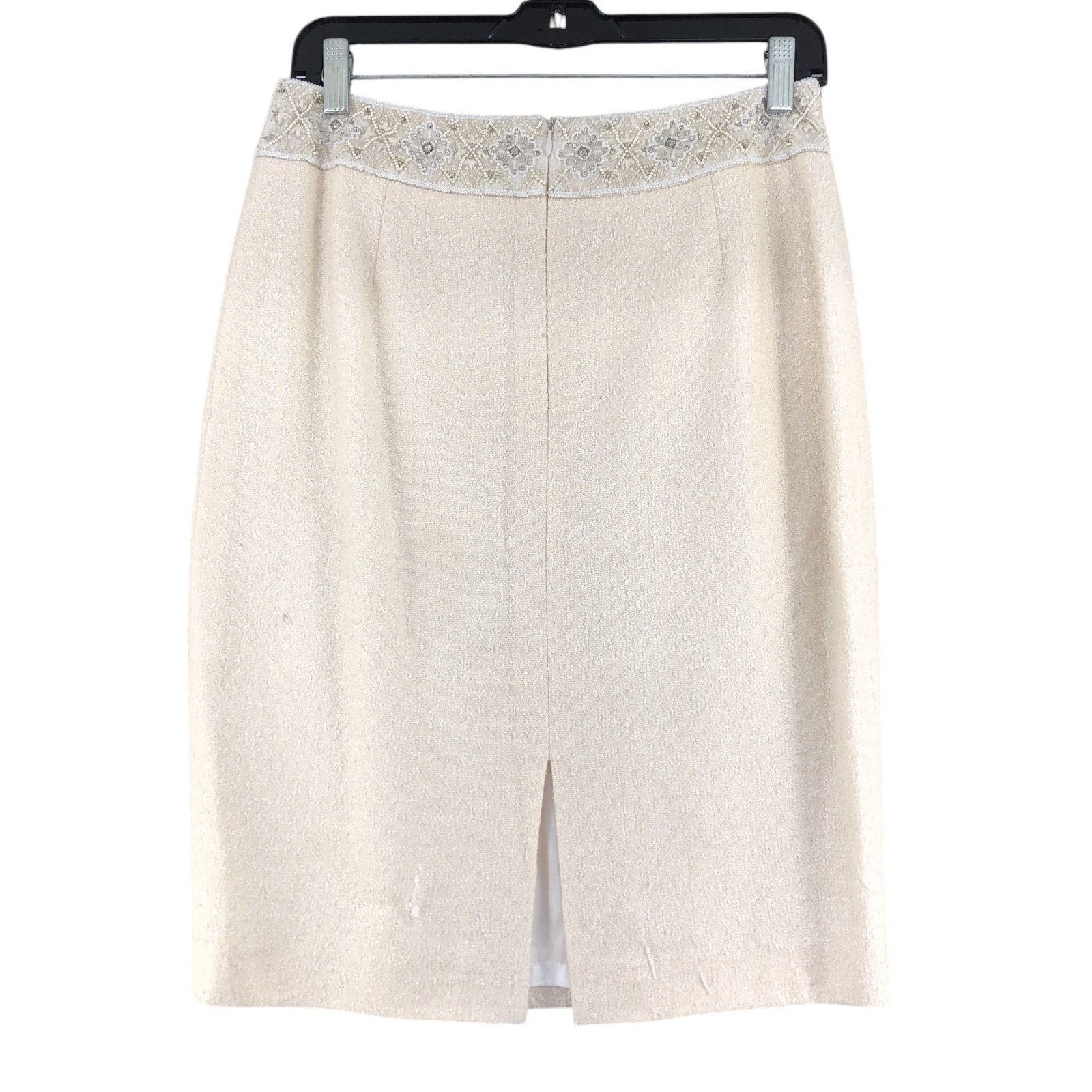 Escada Escada Size 38 US M Skirt Pencil Beaded Silk Wool TINY FLAW Size 29" - 8 Thumbnail