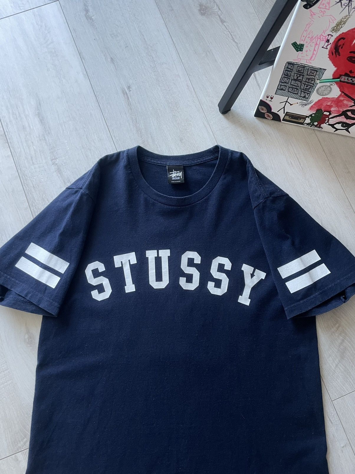 Stussy Vintage 00’s Stussy #80 T-Shirt Dark Blue RARE Size US L / EU 52-54 / 3 - 3 Thumbnail