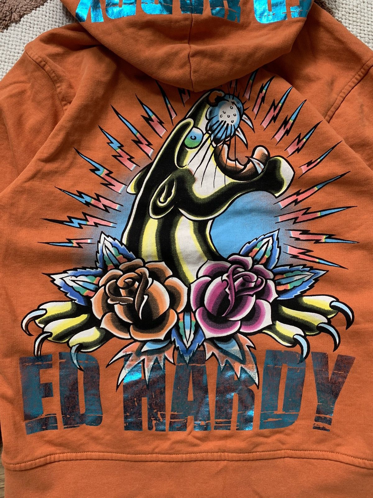 Ed Hardy VINTAGE ED HARDY PANTHERA BIG LOGO 2000s ZIP UP HOODIE Size M / US 6-8 / IT 42-44 - 6 Thumbnail