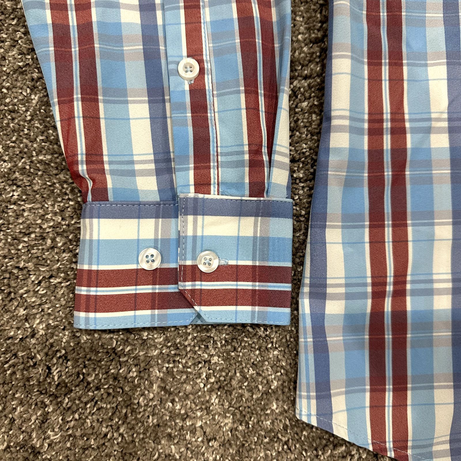 Mizzen+Main Mizzen+Main Shirt Mens Large Trim Fit Performance Blue Plaid Size US L / EU 52-54 / 3 - 5 Thumbnail