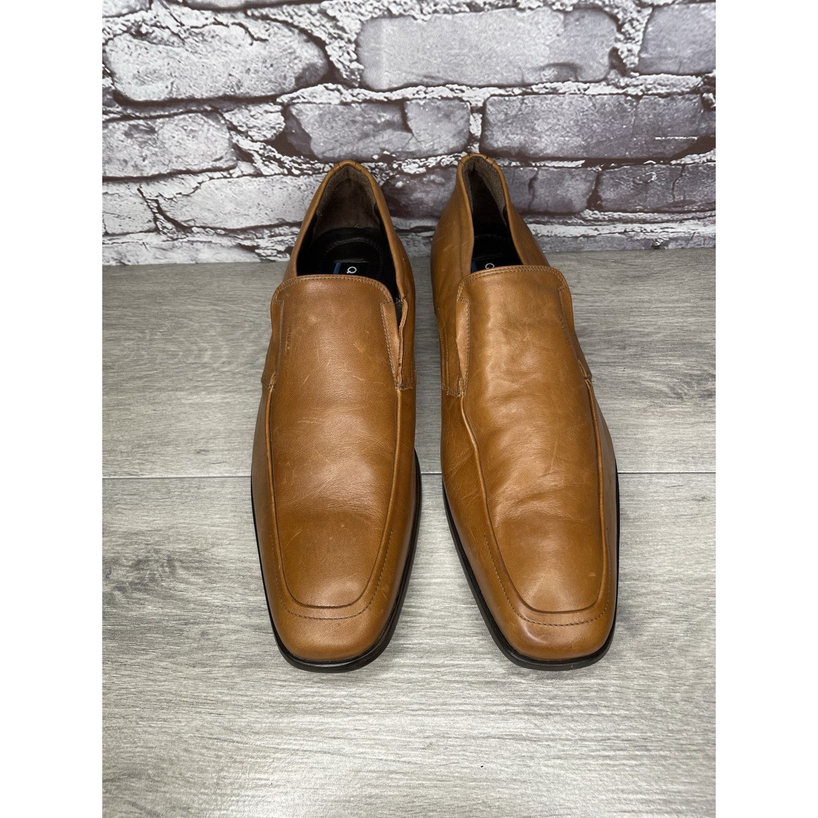 Other Quirelli Brown Leather Slip On Square Toe Dress Loafers Shoe Size US 11.5 / EU 44-45 - 2 Thumbnail