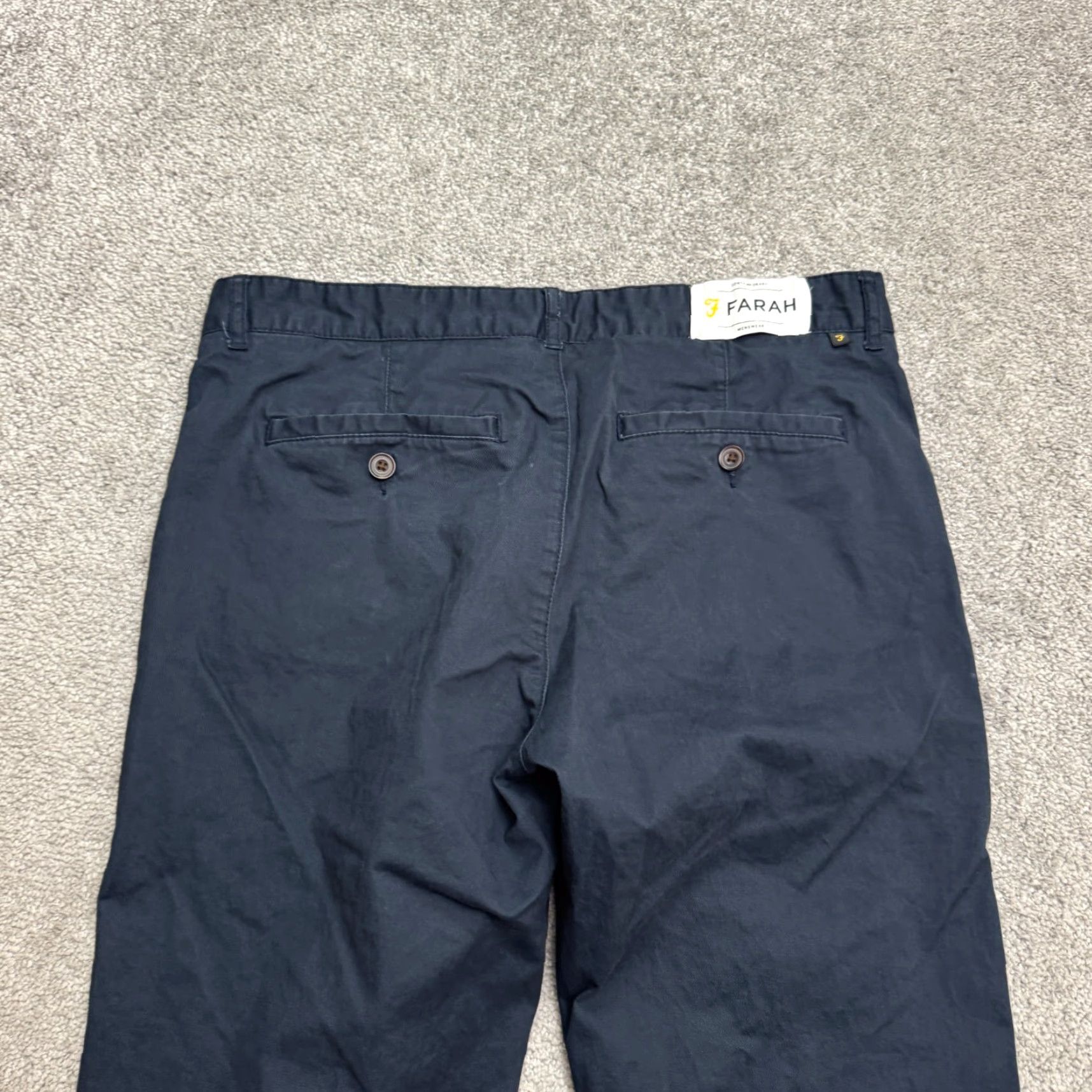 Farah Farah Men's 32x32 Chino Pants Straight Leg Navy Blue Flat Front Cotton Classic Size US 32 / EU 48 - 3 Thumbnail
