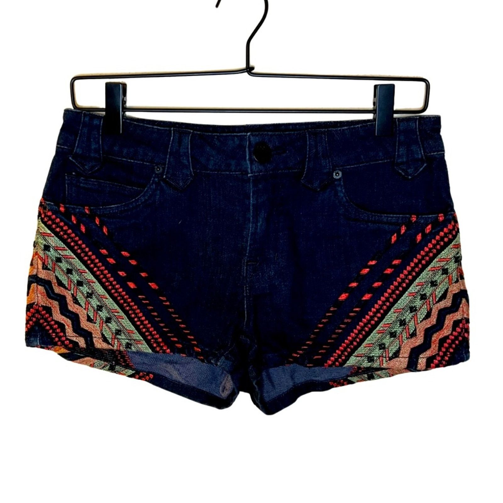 Bdg BDG Multi-colored Embroidered Denim Shorts Size 27 Size 27" / US 4 / IT 40 - 1 Thumbnail