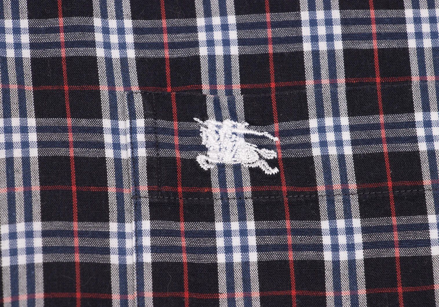 Burberry Point Embroidered Check Button-Down Shirt in Navy Size US S / EU 44-46 / 1 - 7 Thumbnail