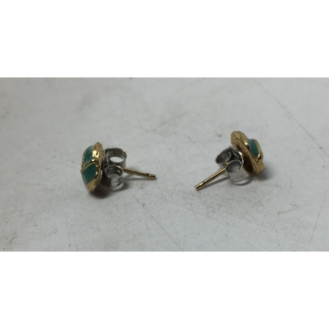 Other Women's Gold And Teal Colored Knot Earring with backs Size ONE SIZE - 4 Thumbnail
