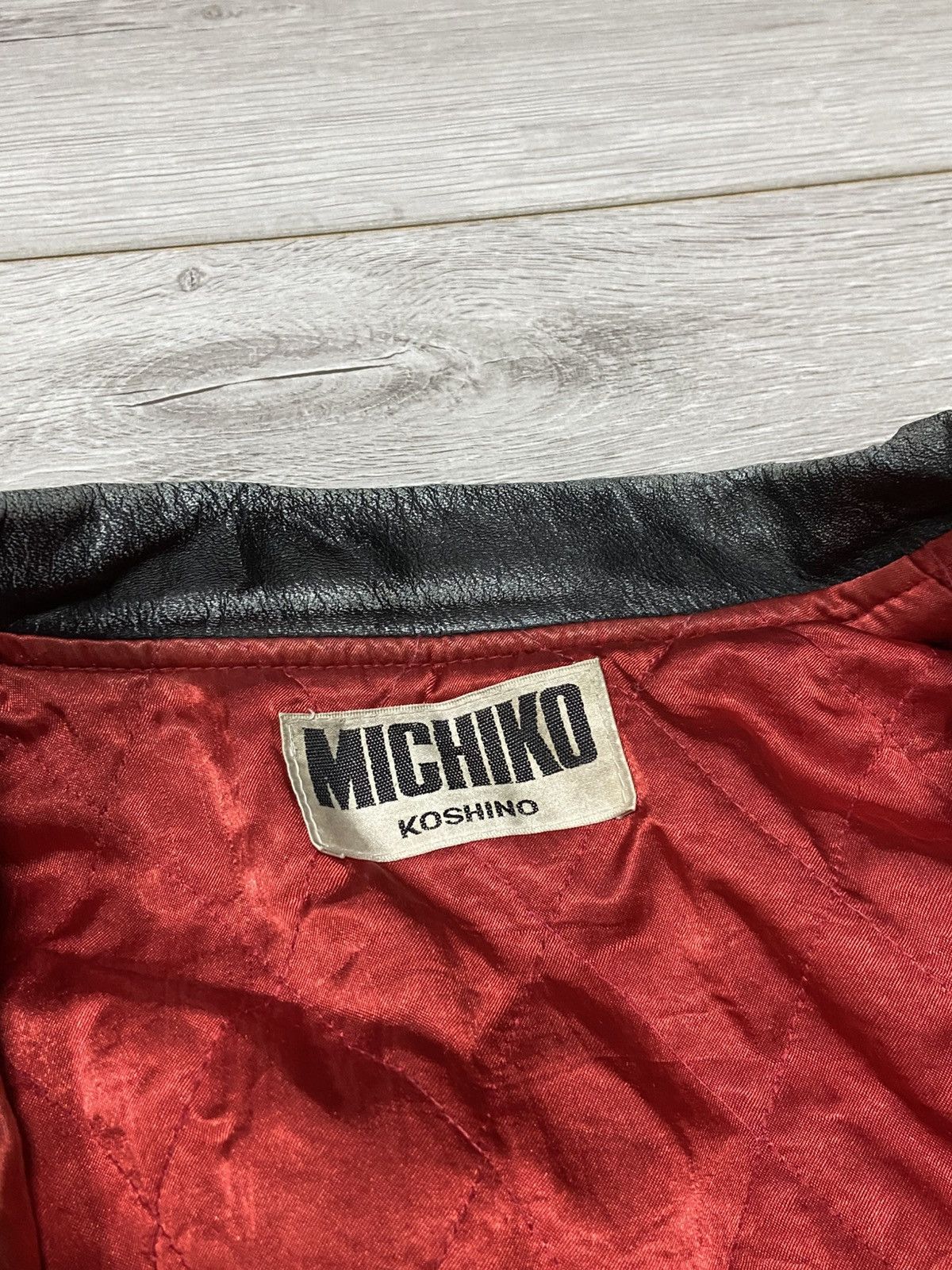 Michiko Koshino Michiko Koshino London leather bomber jacket spell out Size US L / EU 52-54 / 3 - 4 Thumbnail