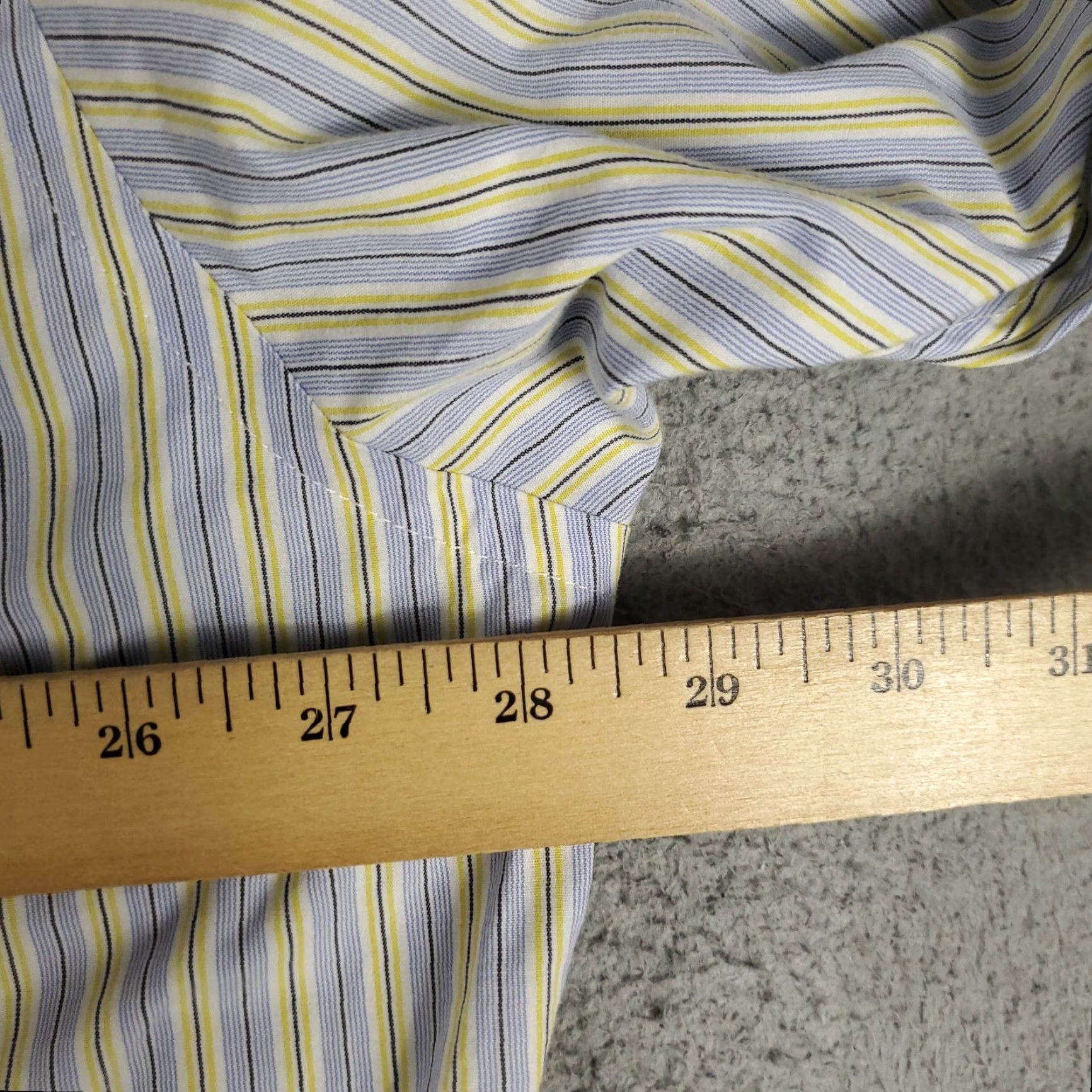 Ralph Lauren Ralph Lauren Dress Shirt Mens Size 17 Blue Yellow Striped Long Sleeve Button Up Cotton Size 46R - 6 Thumbnail