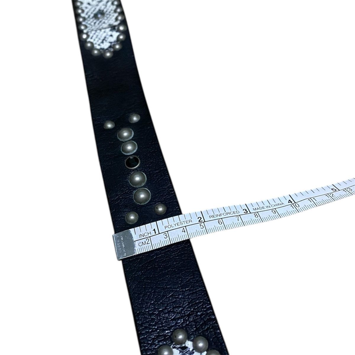 Japanese Brand Handmade Japanese Snakeskin Leather Studded Belt Size ONE SIZE - 11 Thumbnail
