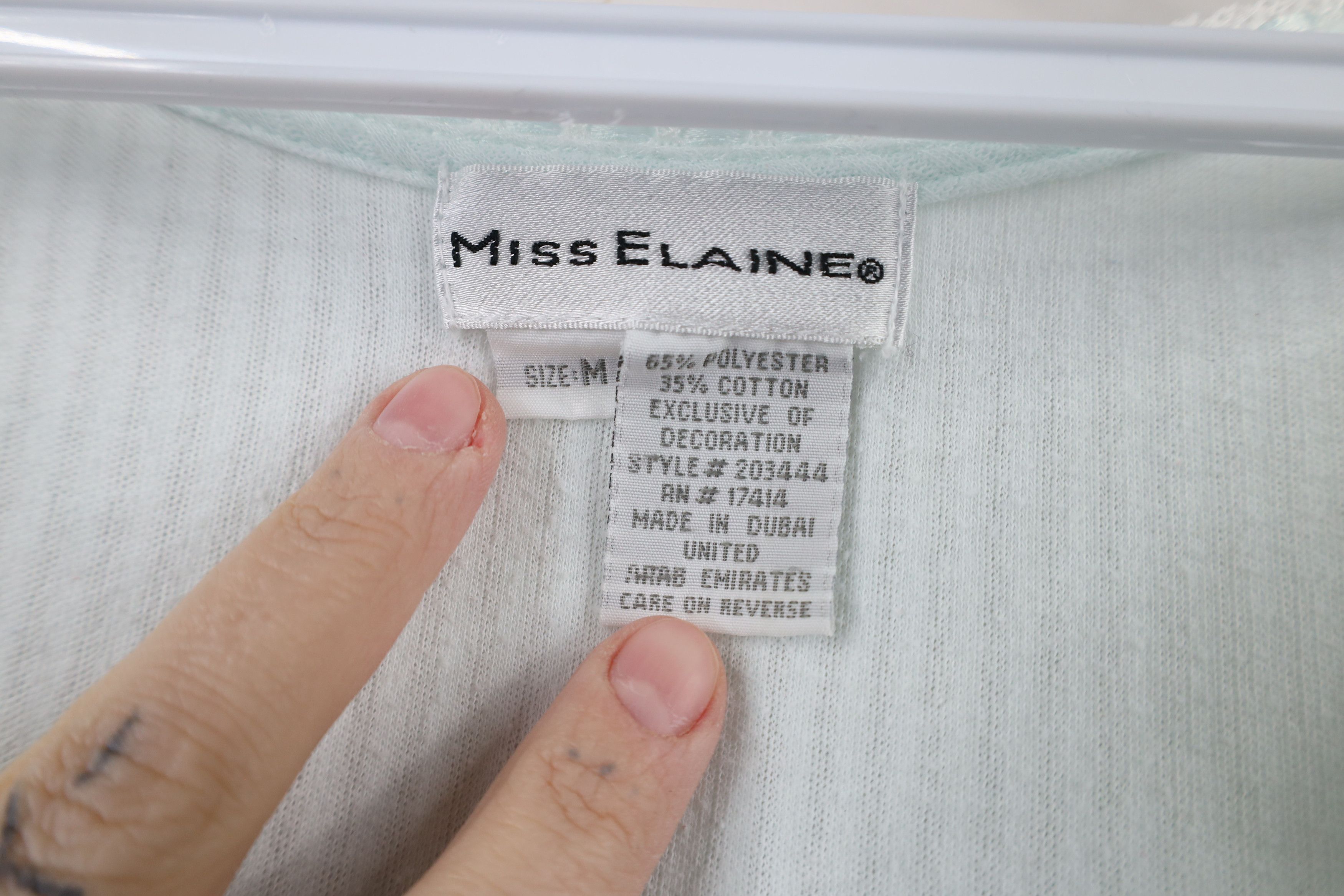 Vintage Vintage 90s Miss Elaine Ruffled Ribbed Knit Night Gown Shirt Size M / US 6-8 / IT 42-44 - 8 Thumbnail