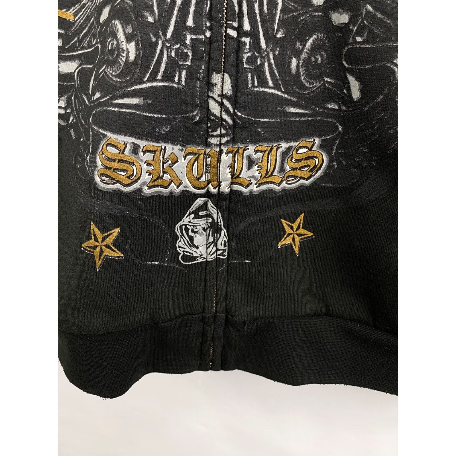 No Fear VINTAGE No Fear Skull Bones Affliction Zip Up Hoodie Shirt Mens M Black Size US M / EU 48-50 / 2 - 5 Thumbnail
