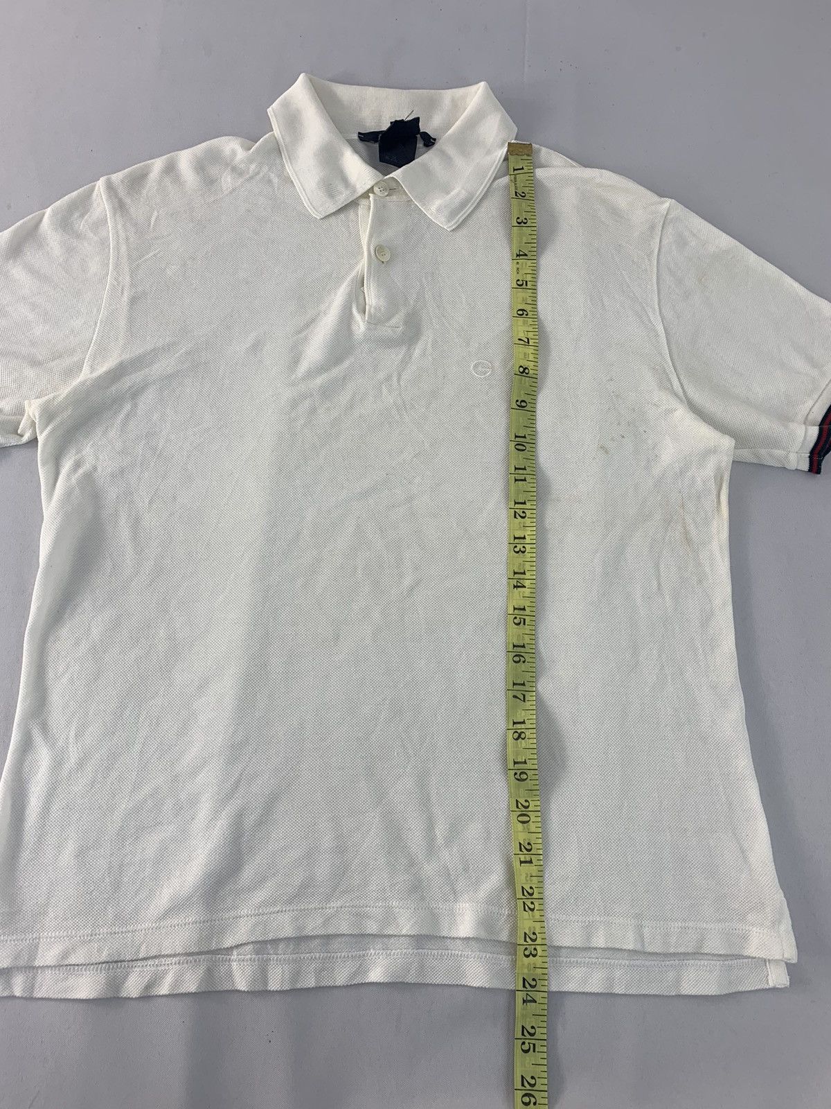 Gucci Hype Gucci White Polo Tee Embroidery G Logo Size US M / EU 48-50 / 2 - 8 Thumbnail