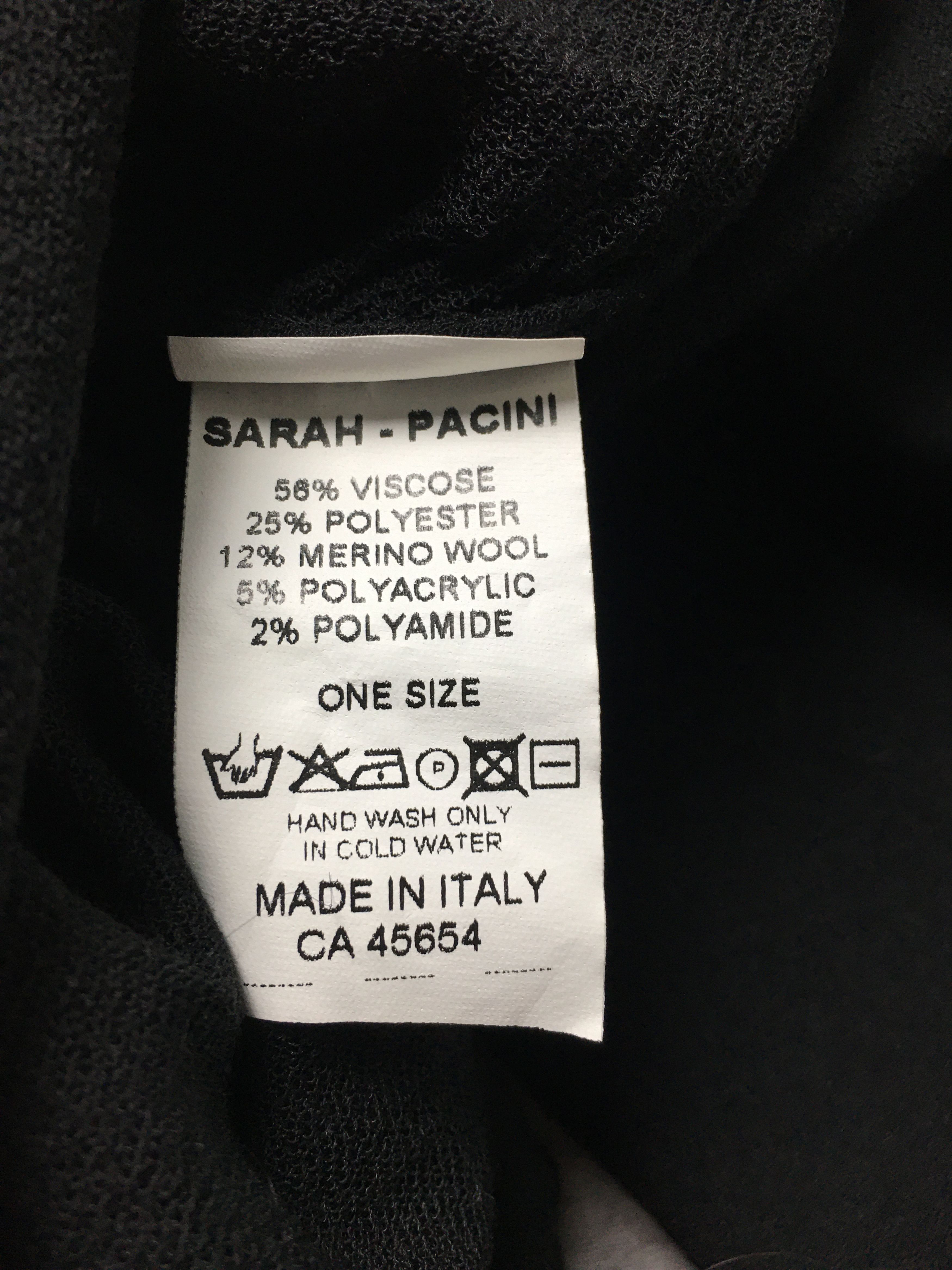 Sarah Pacini Sarah Pacini Wool Blend Black Long Tunic Size ONE SIZE - 8 Thumbnail