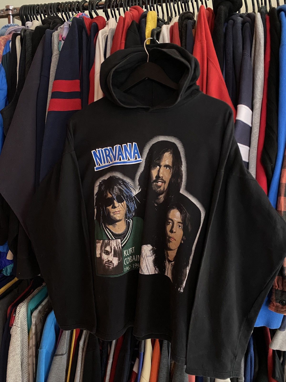 Band Tees VINTAGE NIRVANA KURT COBAIN BOXY HOODIE Size US M / EU 48-50 / 2 - 2 Thumbnail