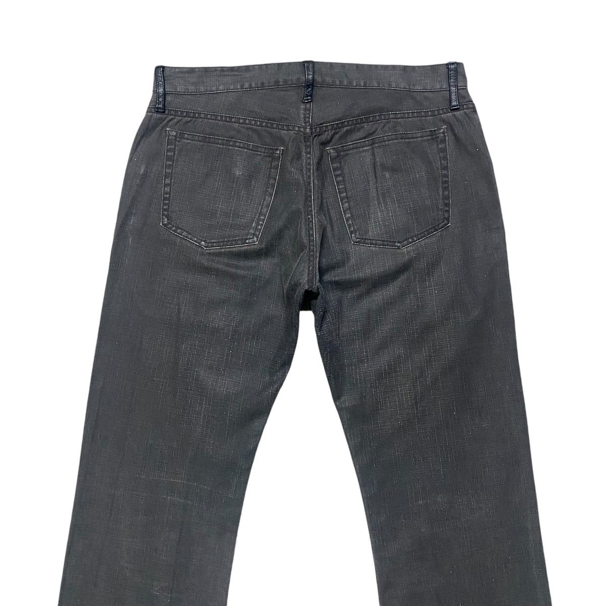 Japanese Brand Hiromichi Nakano Black Waxed Denim Flare Jeans Hedi Slimane Size US 31 - 9 Thumbnail