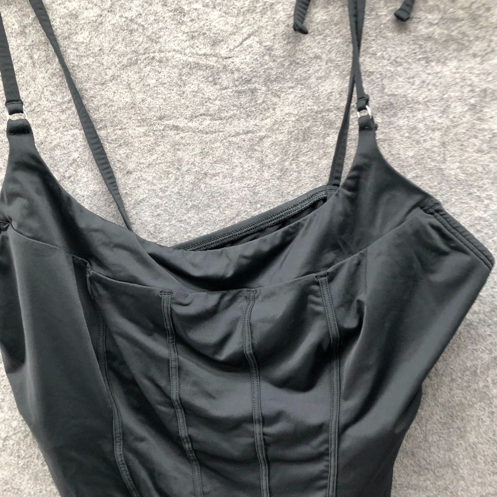 Vintage Gilly Hicks Corset Cami Swim Top Womens L Black Tankini Boning Spaghetti Strap Size L / US 10 / IT 46 - 3 Thumbnail