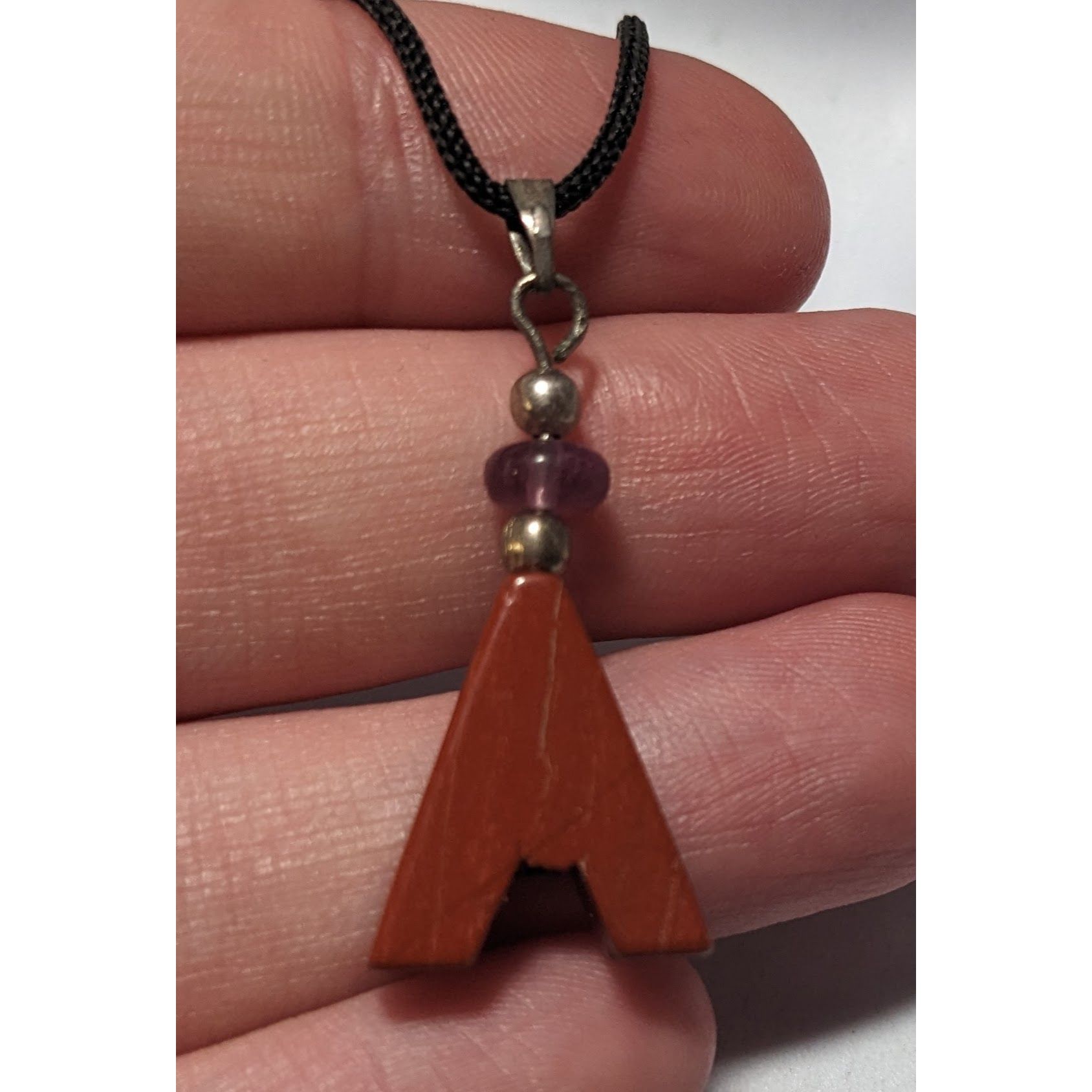 Other Red Jasper Minimalist Letter A Initial Necklace Size ONE SIZE - 10 Thumbnail