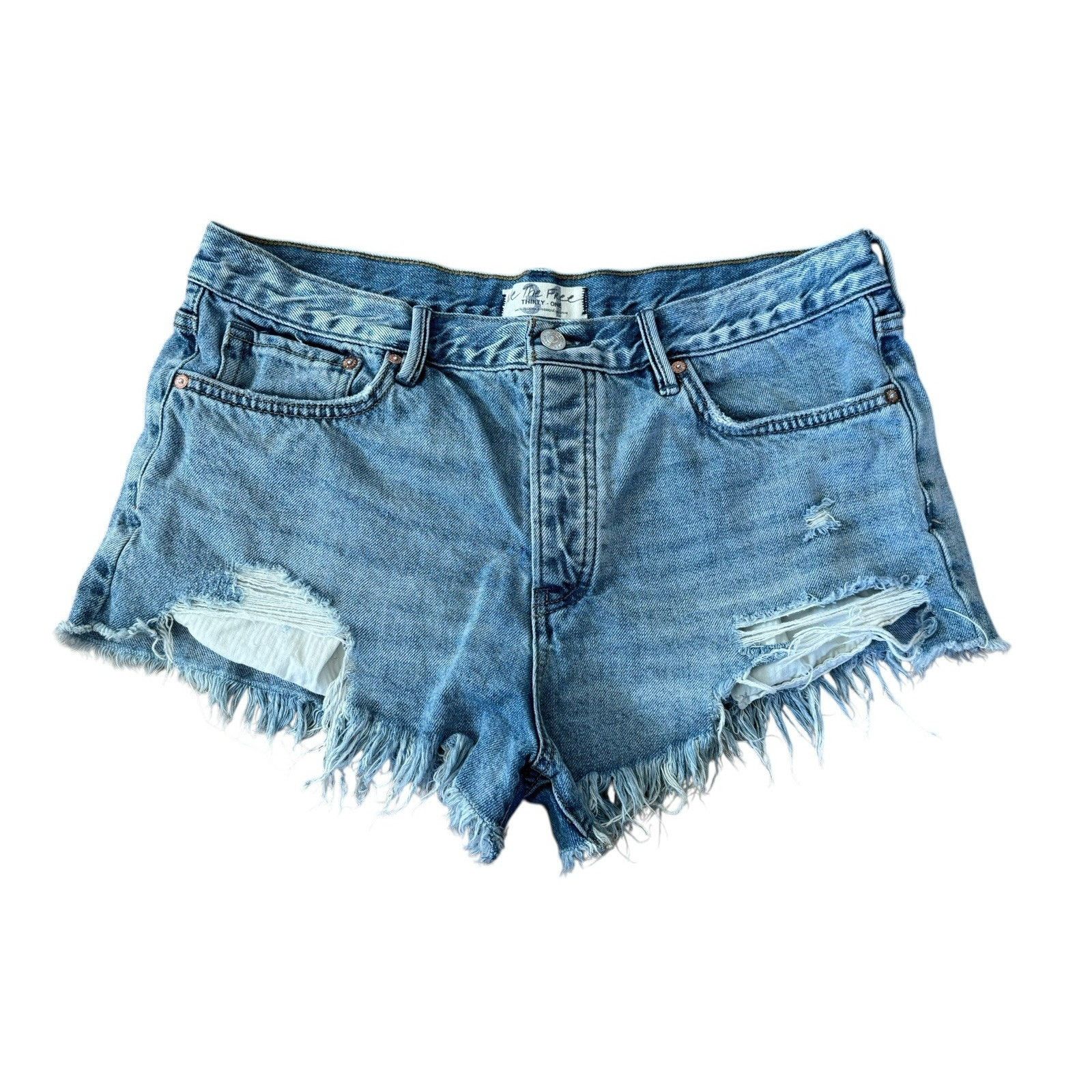 Free People WE THE FREE People Loving Good Vibrations Cut Off Shorts 31 Size 31" - 2 Thumbnail
