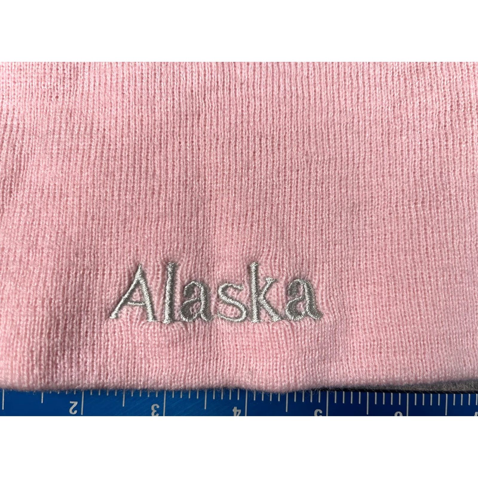 Pinko Alaska Beanie Toque Adult One Size Pink Knit 100% Acrylic Ski Embroidered Beanie Hats Unisex Adults Pink Alaska Ski Logo Vintage: No Size ONE SIZE - 2 Thumbnail