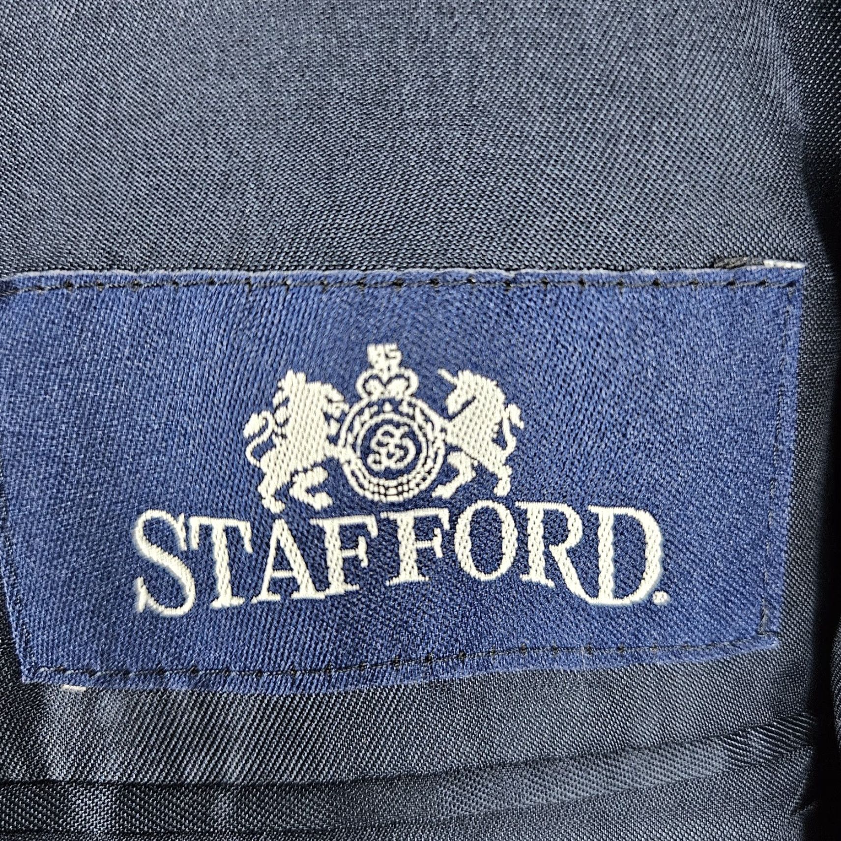 Stafford Stafford Navy Wool Blend 2 Button Single Vented Notch Blazer Sport Coat 38S Size 38R - 3 Thumbnail