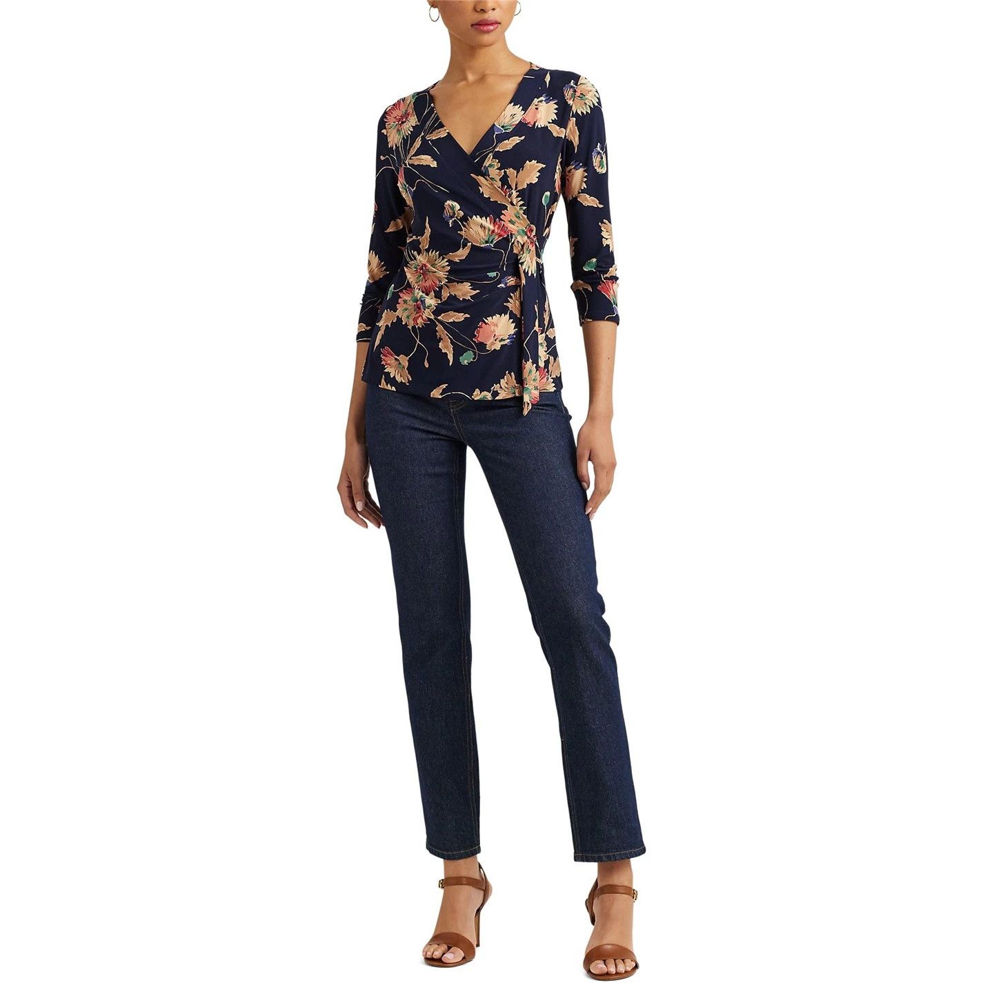 Lauren Ralph Lauren o1g2r1mq1025 Jainab Wrap Top in Multicolor Size XS / US 0-2 / IT 36-38 - 2 Thumbnail