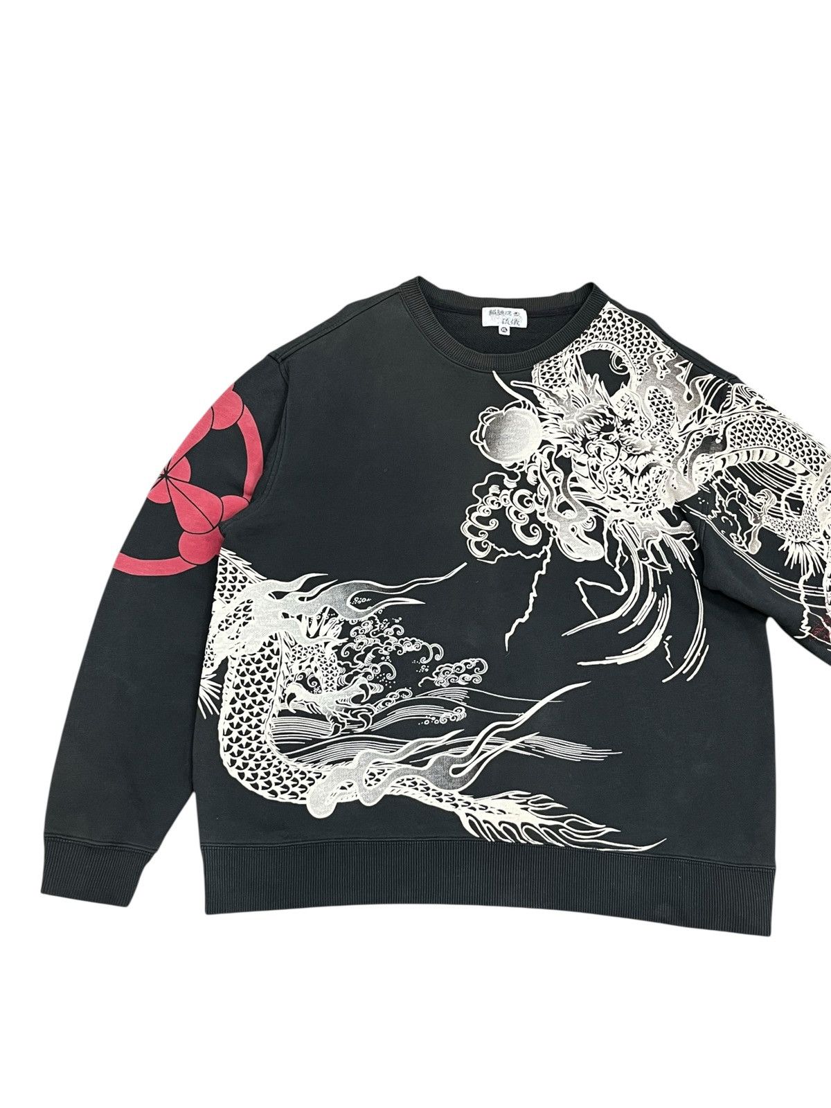 Karakuri Tamashii Karakuri Tamashii Dragon Print Japan Faded Black Sweater Size US XL / EU 56 / 4 - 4 Thumbnail