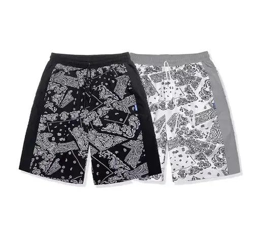 Jean 21SS Indigo Union Japan Black Bandana Paisley Patch Shorts Size US 32 / EU 48 - 2 Thumbnail