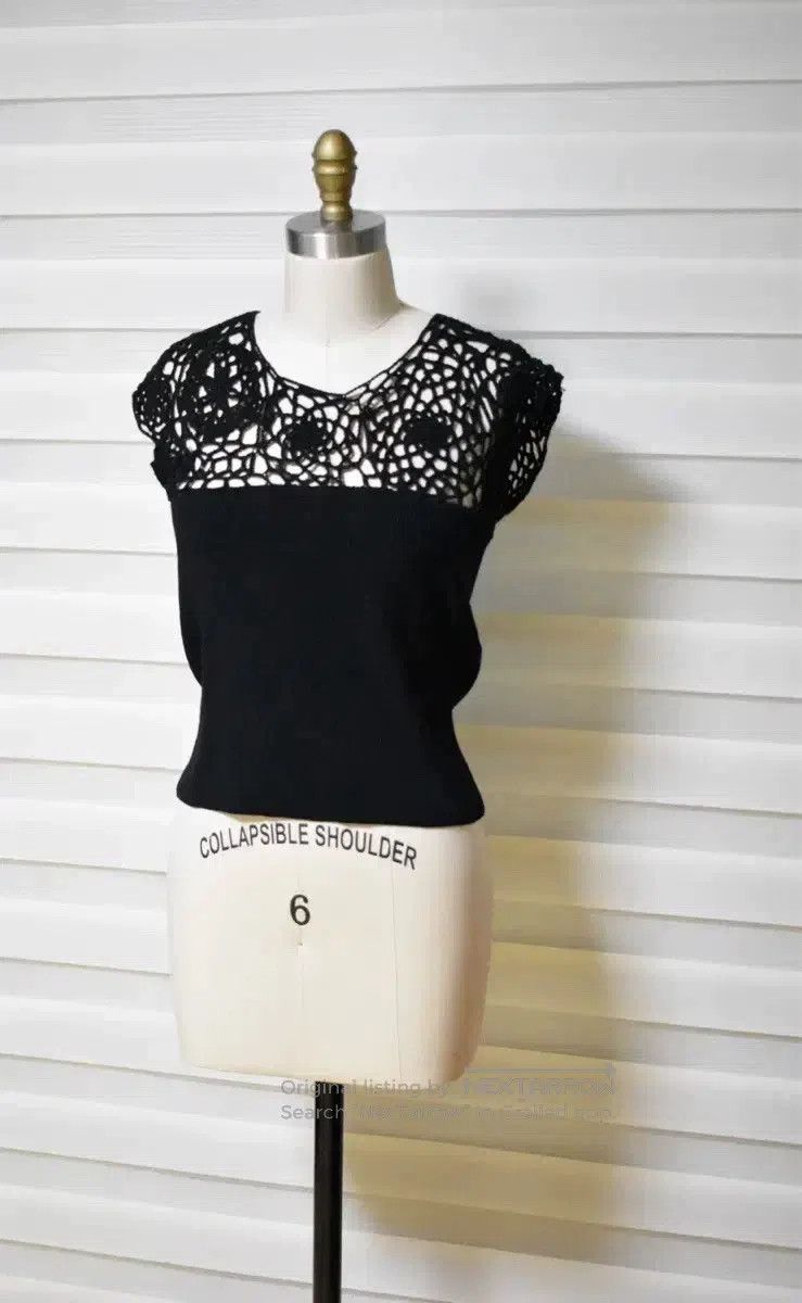 Comme des Garcons Comme Des Garcons Early crochet rose patterned lace top Size S / US 4 / IT 40 - 3 Thumbnail