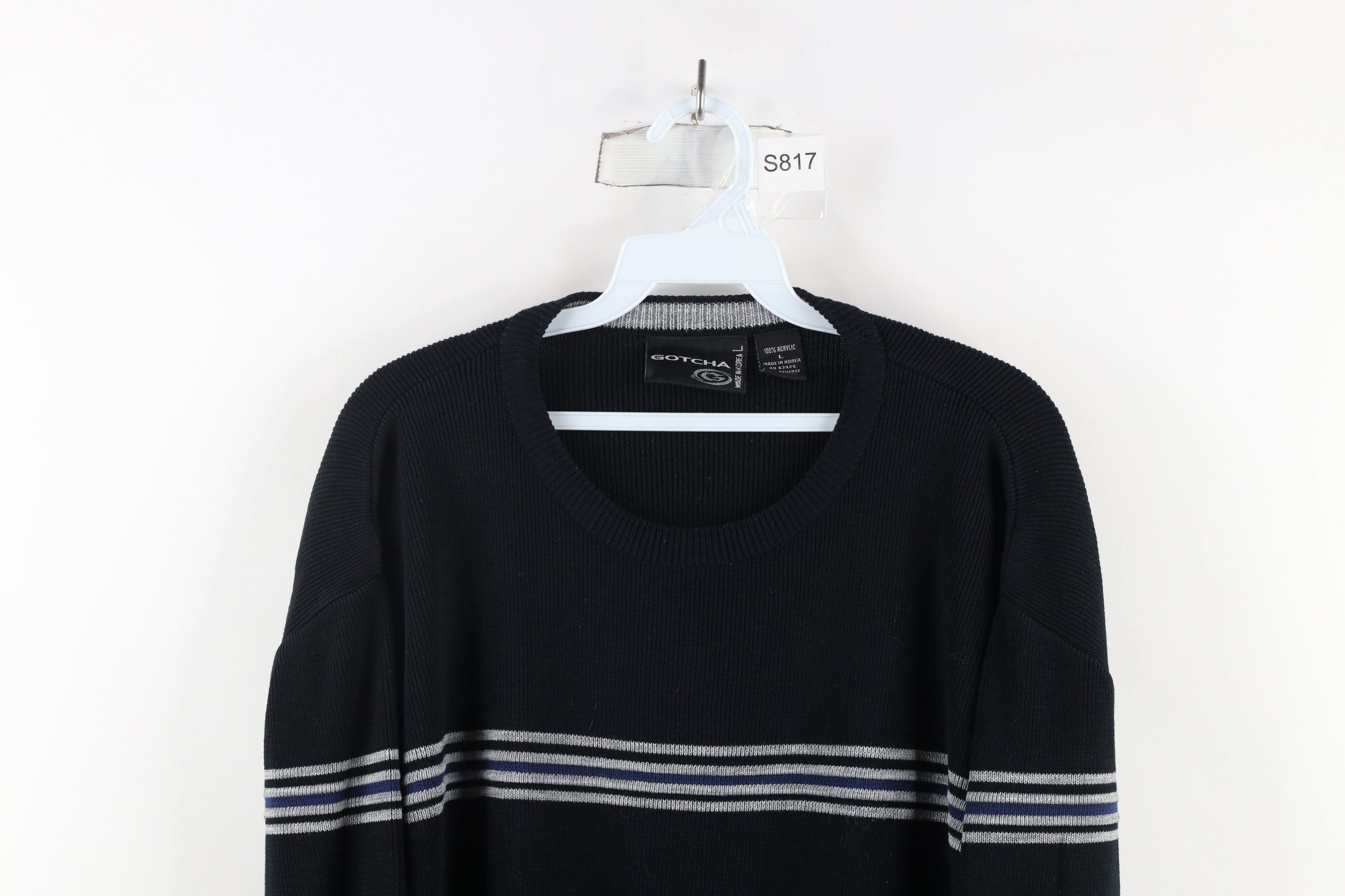 Gotcha × Vintage Vintage 90s Gotcha Surfing Knit Crewneck Sweater Black Size US L / EU 52-54 / 3 - 2 Thumbnail