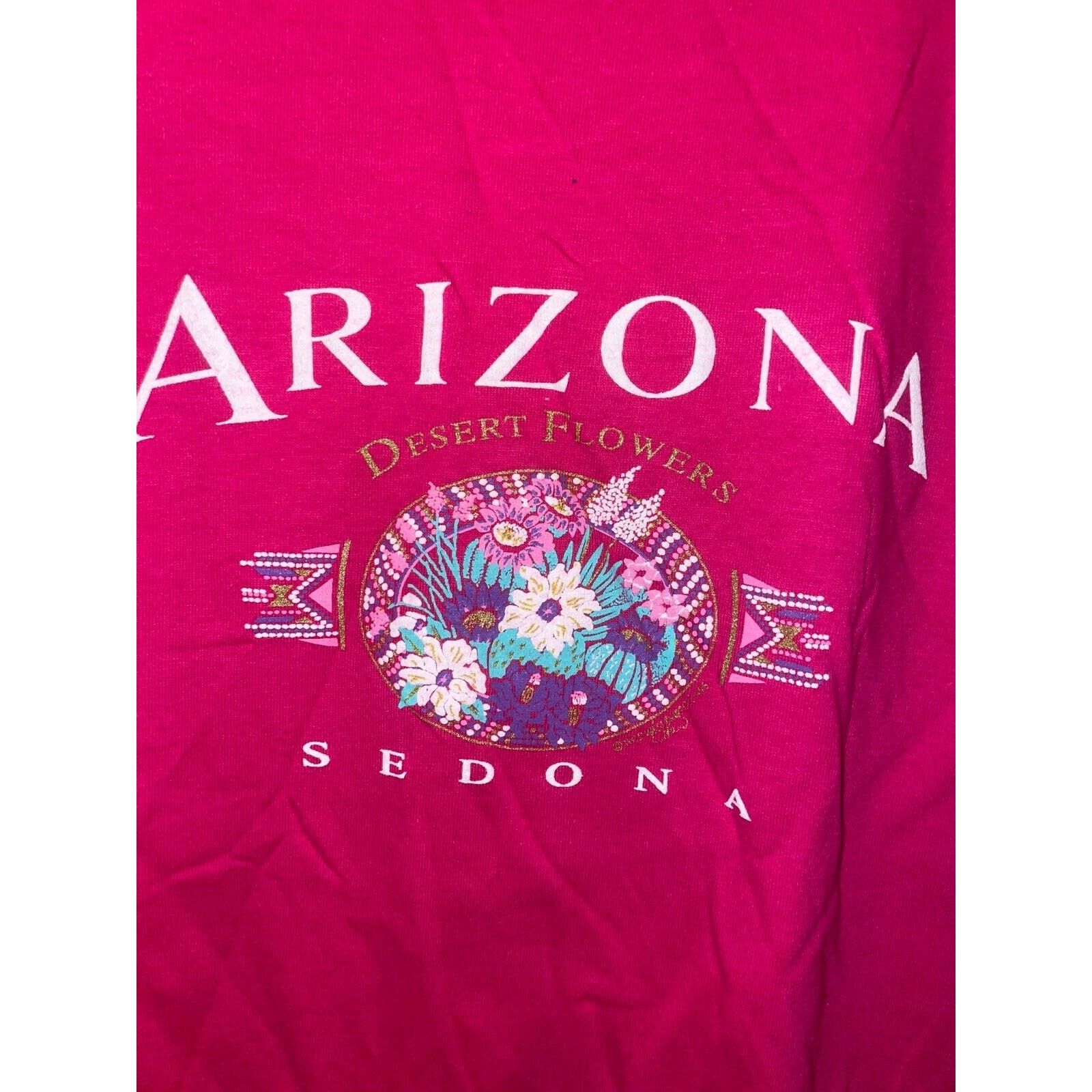 Jerzees Vintage Sedona Arizona Shirt Desert Pink Tee VTG 90s Large Size US L / EU 52-54 / 3 - 2 Thumbnail