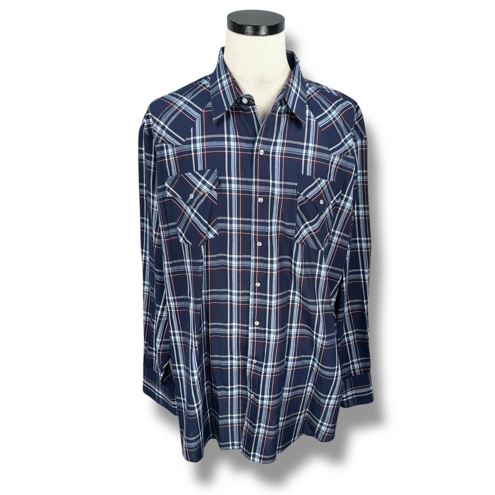 Other Ely Cattleman Shirt Men’s 3XLT Blue Plaid Western Button-Up Size US XXL / EU 58 / 5 - 1 Thumbnail